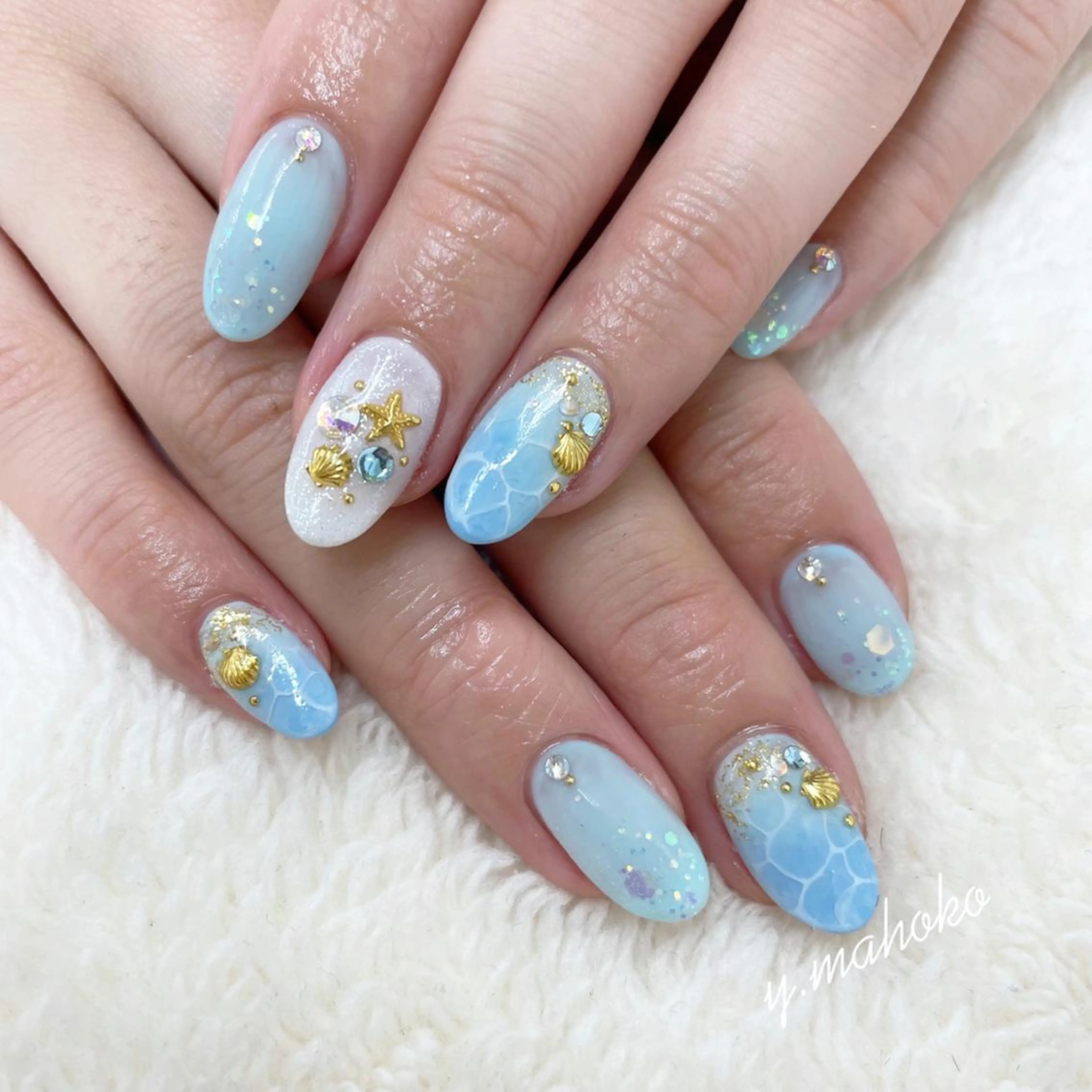 ネイル 夏ネイル She nail studio 原宿所属・パラジェル有/ スカルプ/mahoのネイルデザイン