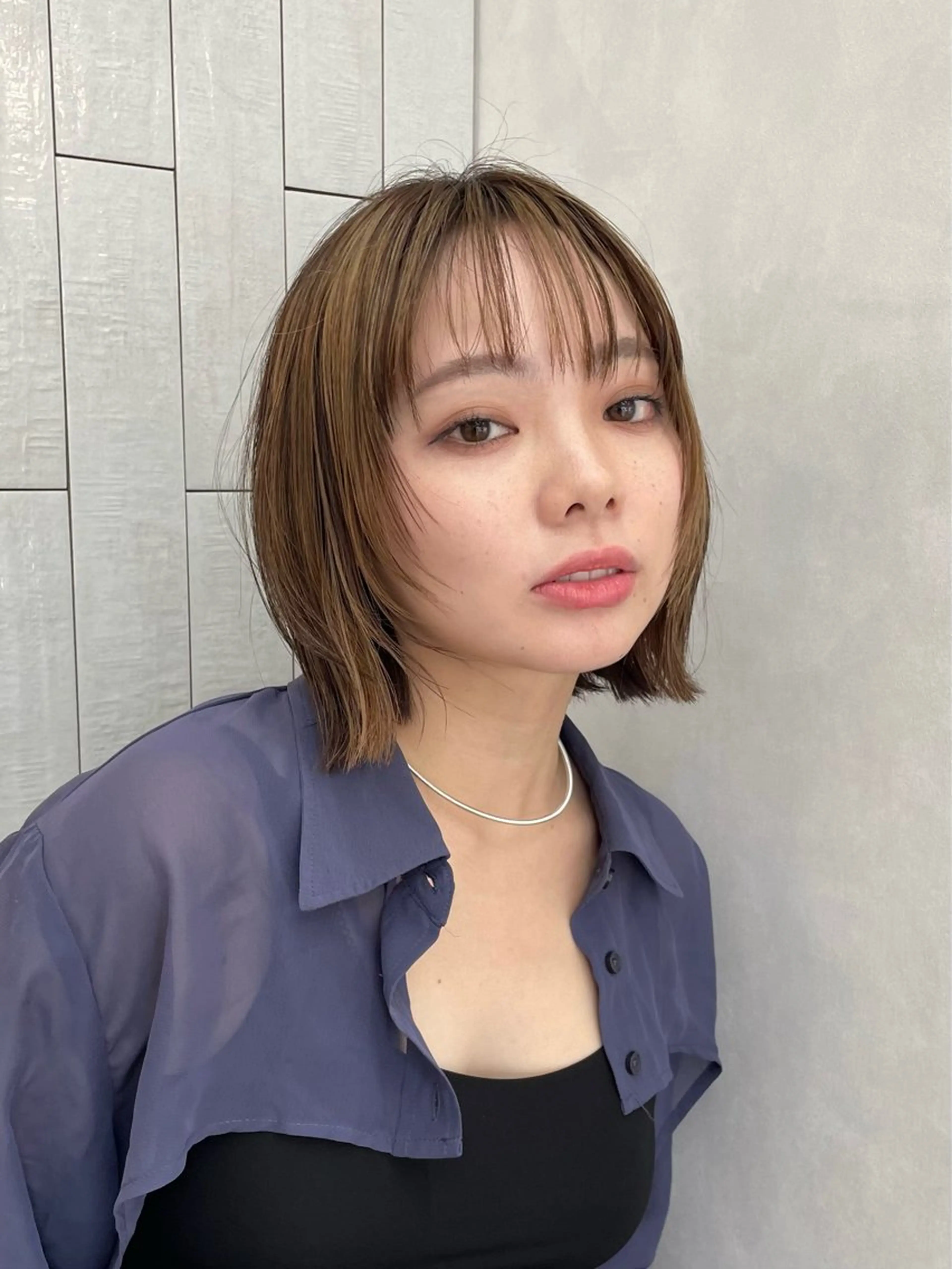 ミディアム カット ヘアカラー トリートメント SAKI 新宿のヘアスタイル