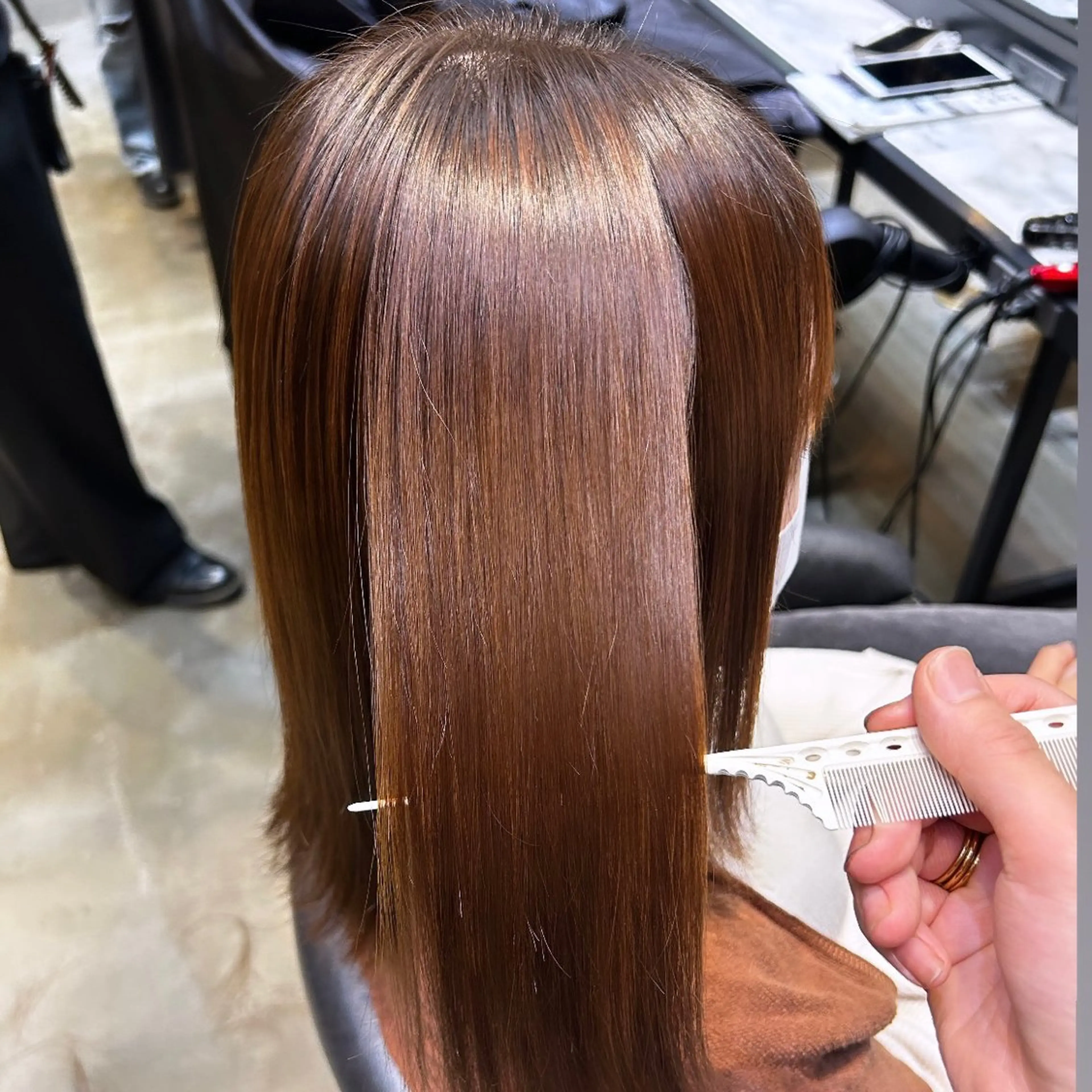 セミロング 髪質改善 ANFINI所属・ボブ・レイヤー 田中 励也のヘアスタイル