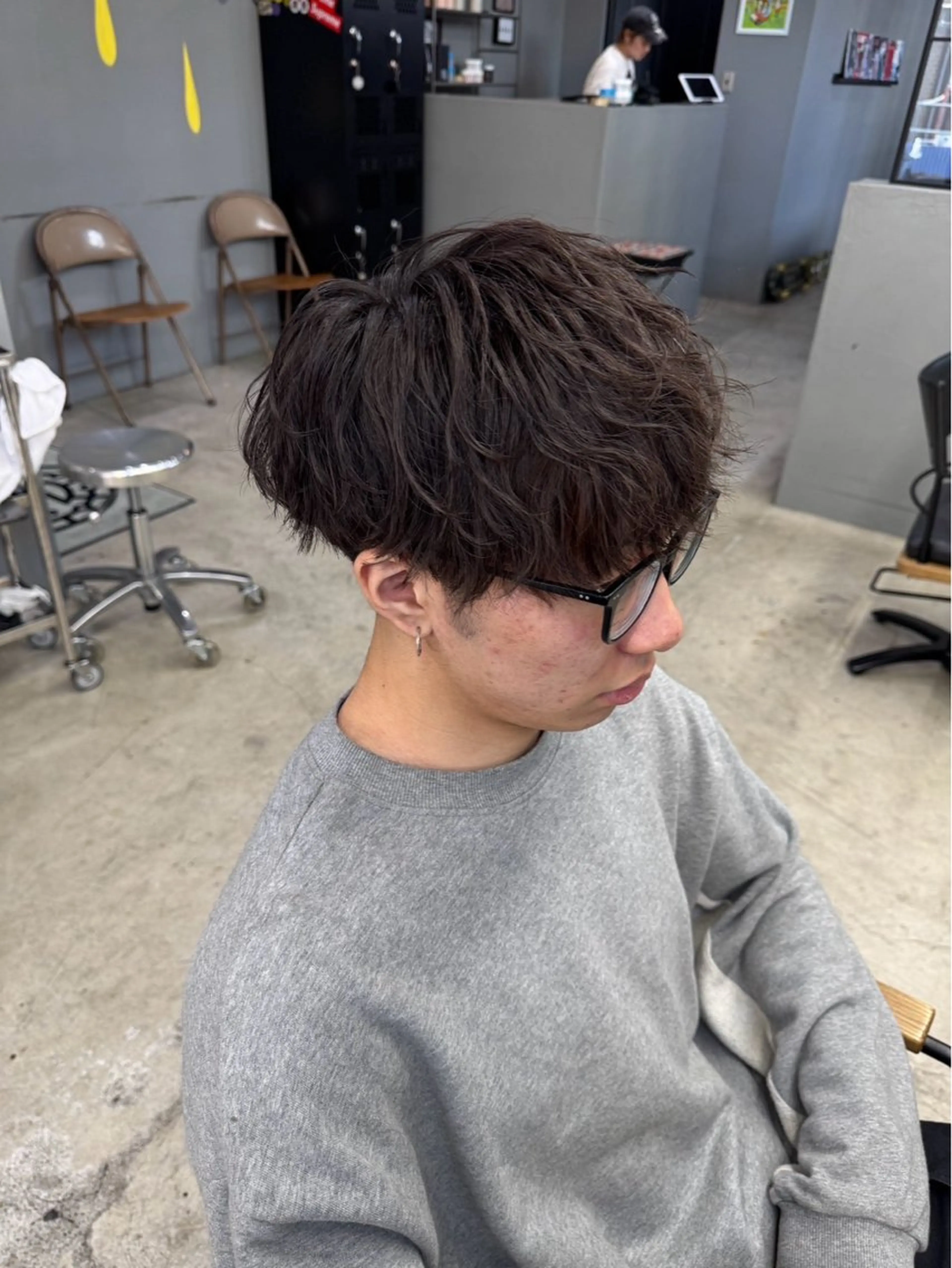 ショート パーマ メンズ カット パーマ メンズ専門サロン wokeのヘアスタイル