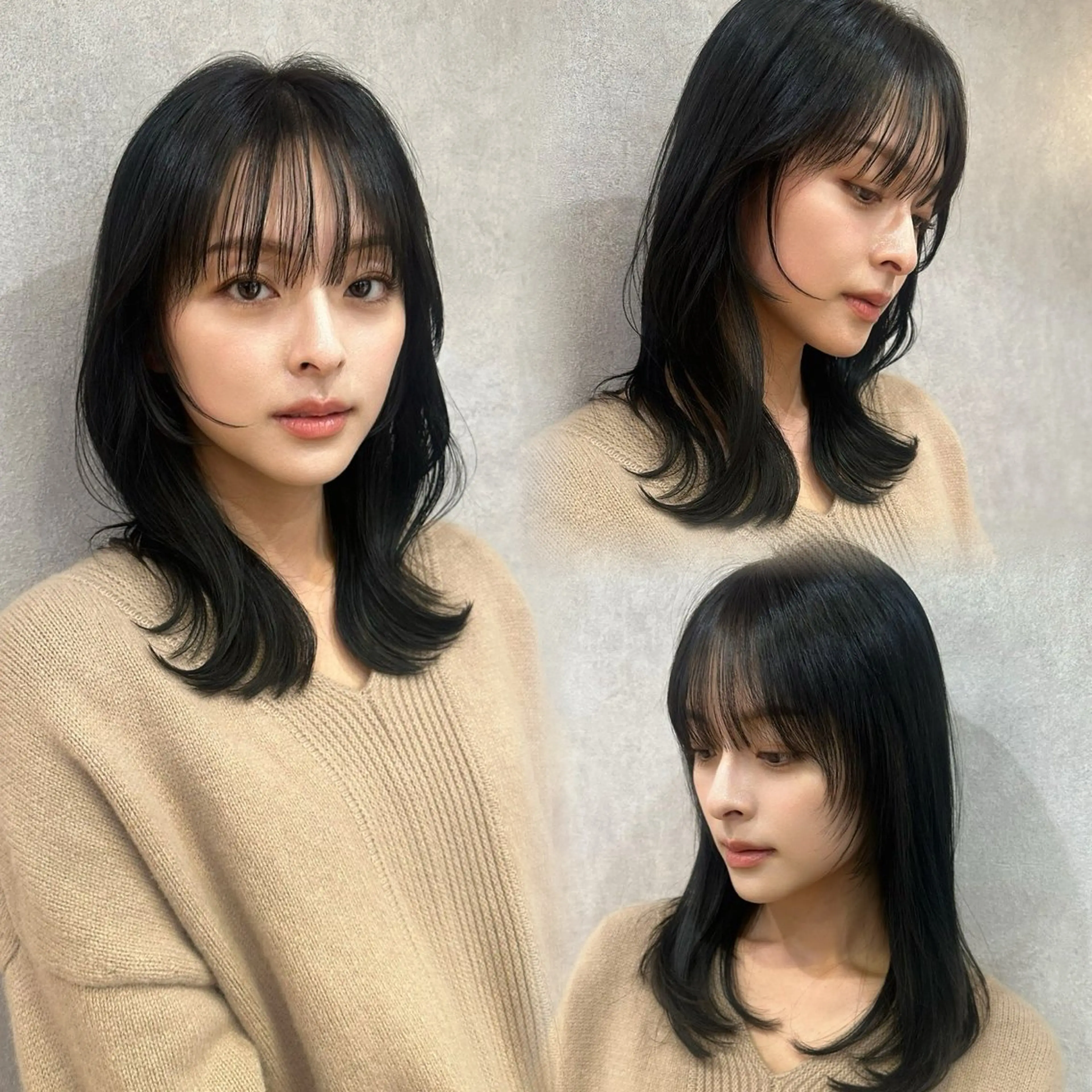 ミディアム くびれヘア 顔周りカット 韓国風ヘア 小顔カット カット ヘアカラー トリートメント ヘアセット 銀座副店長/レイヤー /韓国ヘア/髪質改善のヘアスタイル