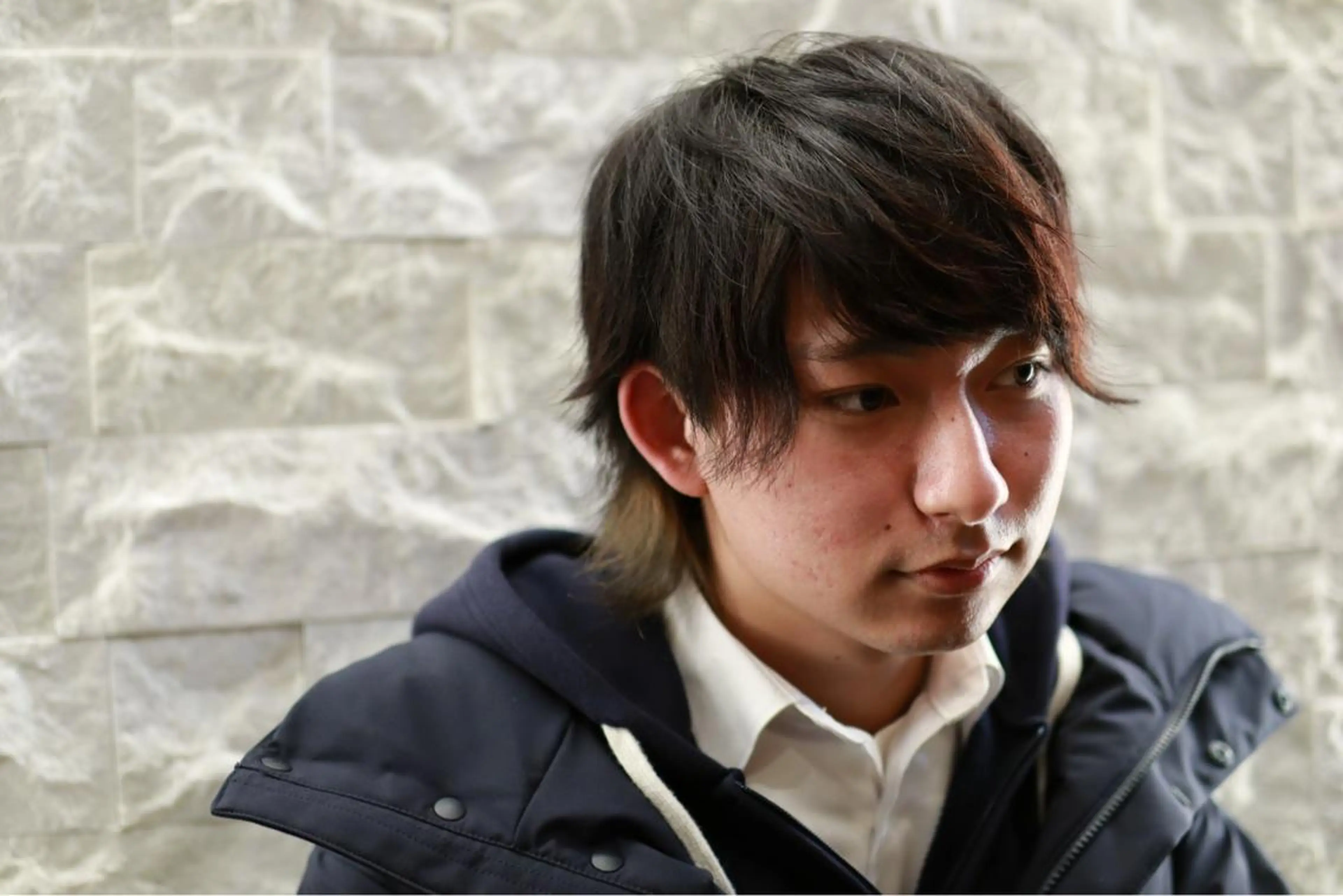 ミディアム メンズ マッシュウルフ マッシュ メンズウルフカット ウルフカット カット 福留 叶太のヘアスタイル