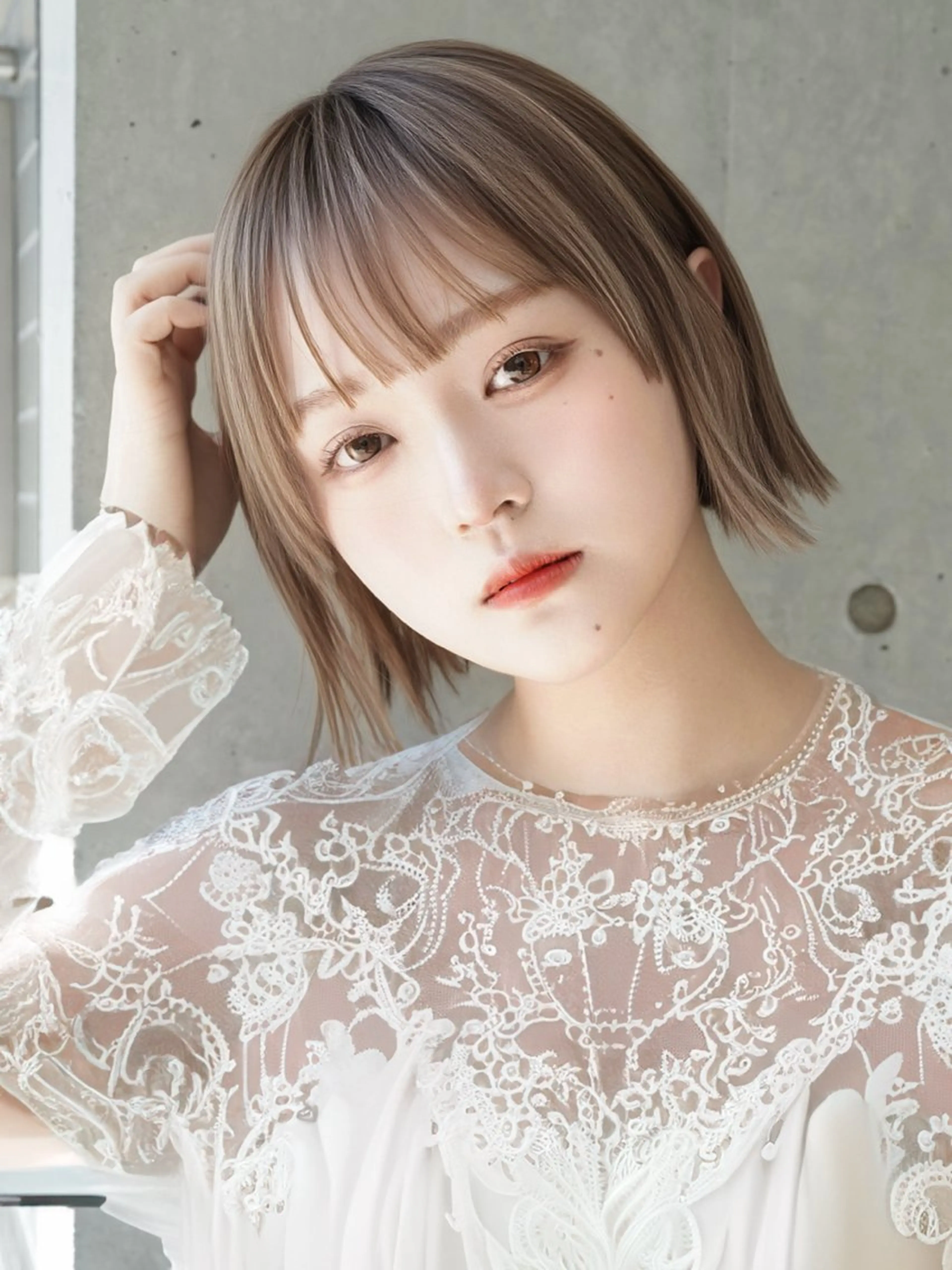 ミディアム カット ヘアカラー 祝田 巳幸のヘアスタイル