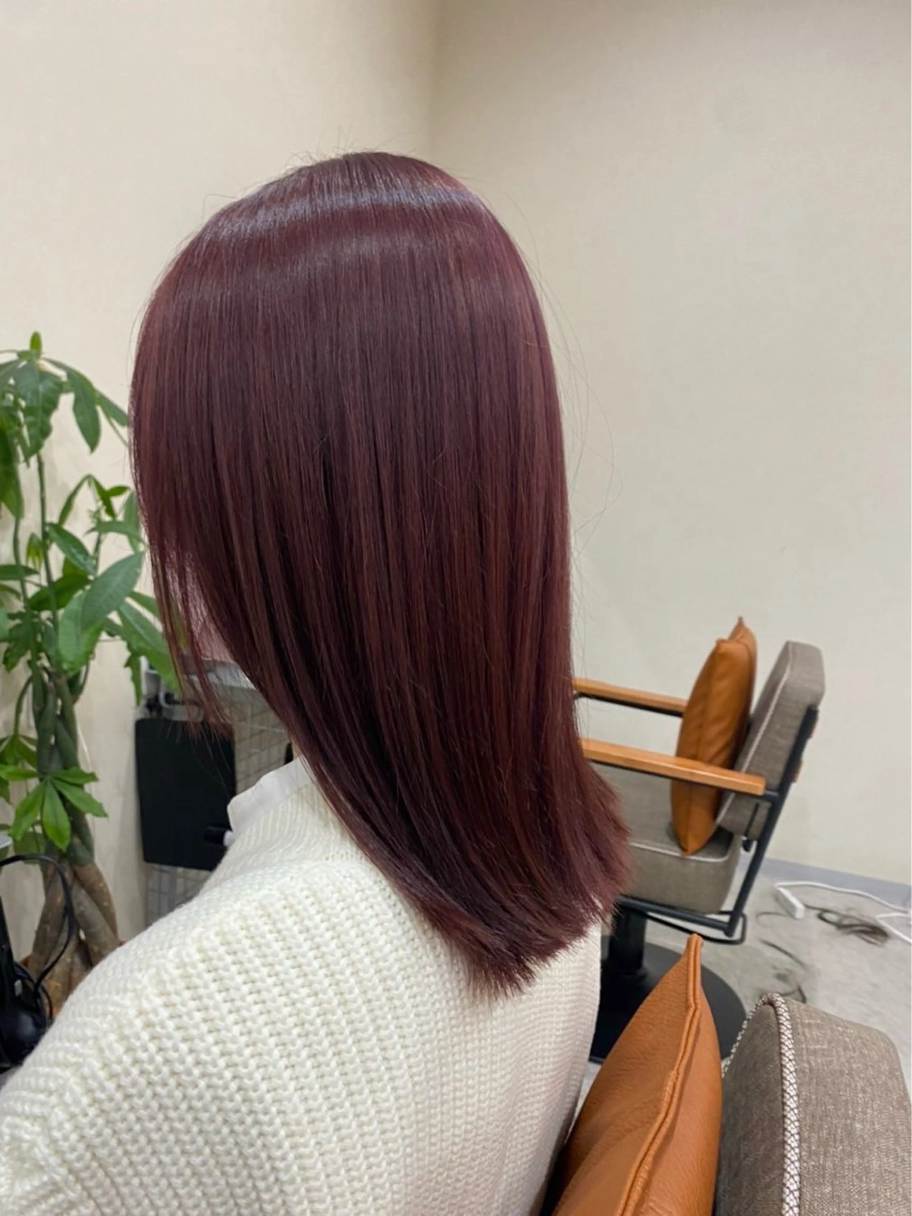 セミロング カラー ダブルカラー ピンクカラー 佐々木 政徳のヘアスタイル