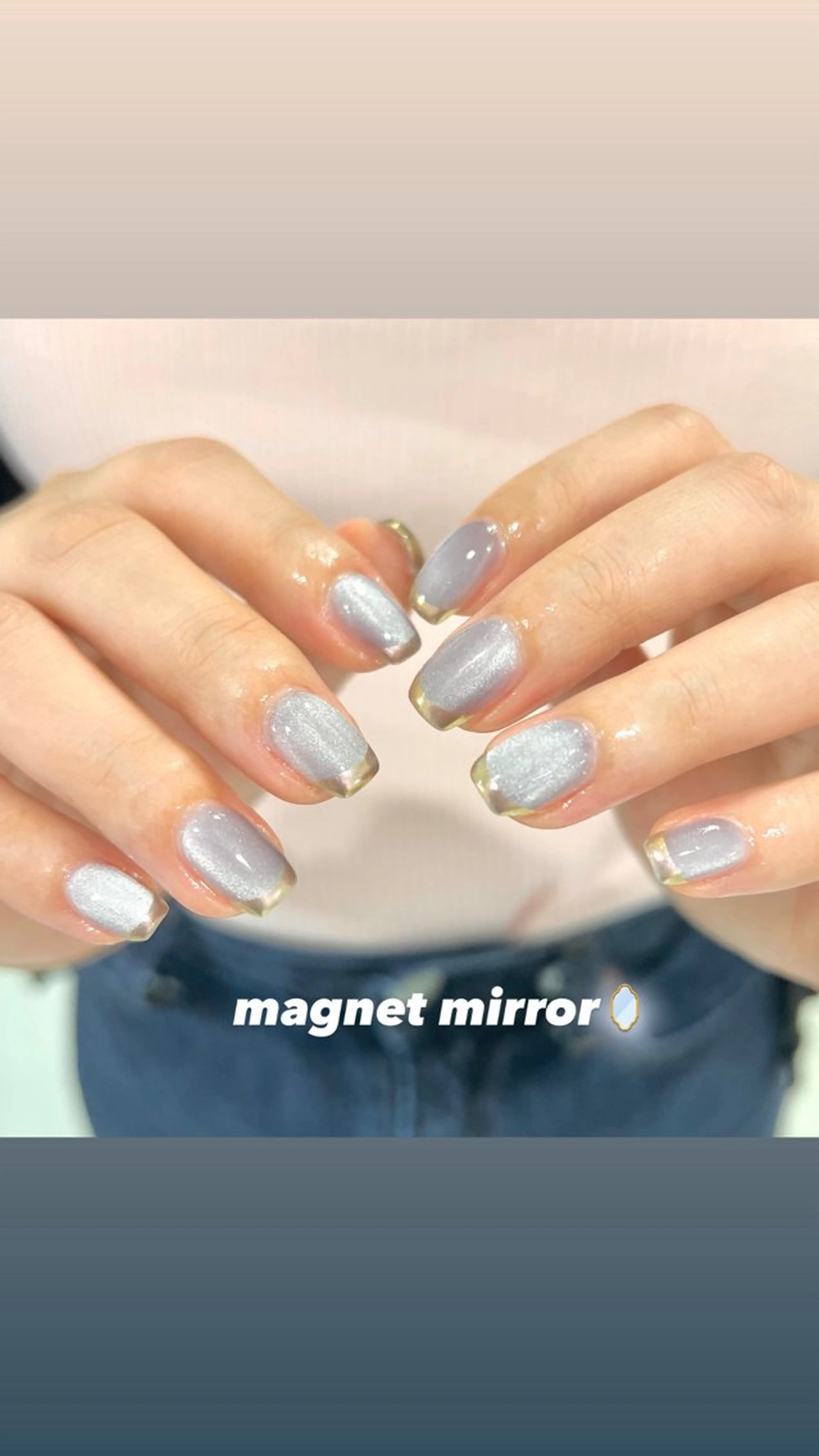 ネイル フレンチネイル ミラーネイル ピンク ハンドネイル 🎀チーク/ちゅるん 🫧chisa🎀のネイルデザイン