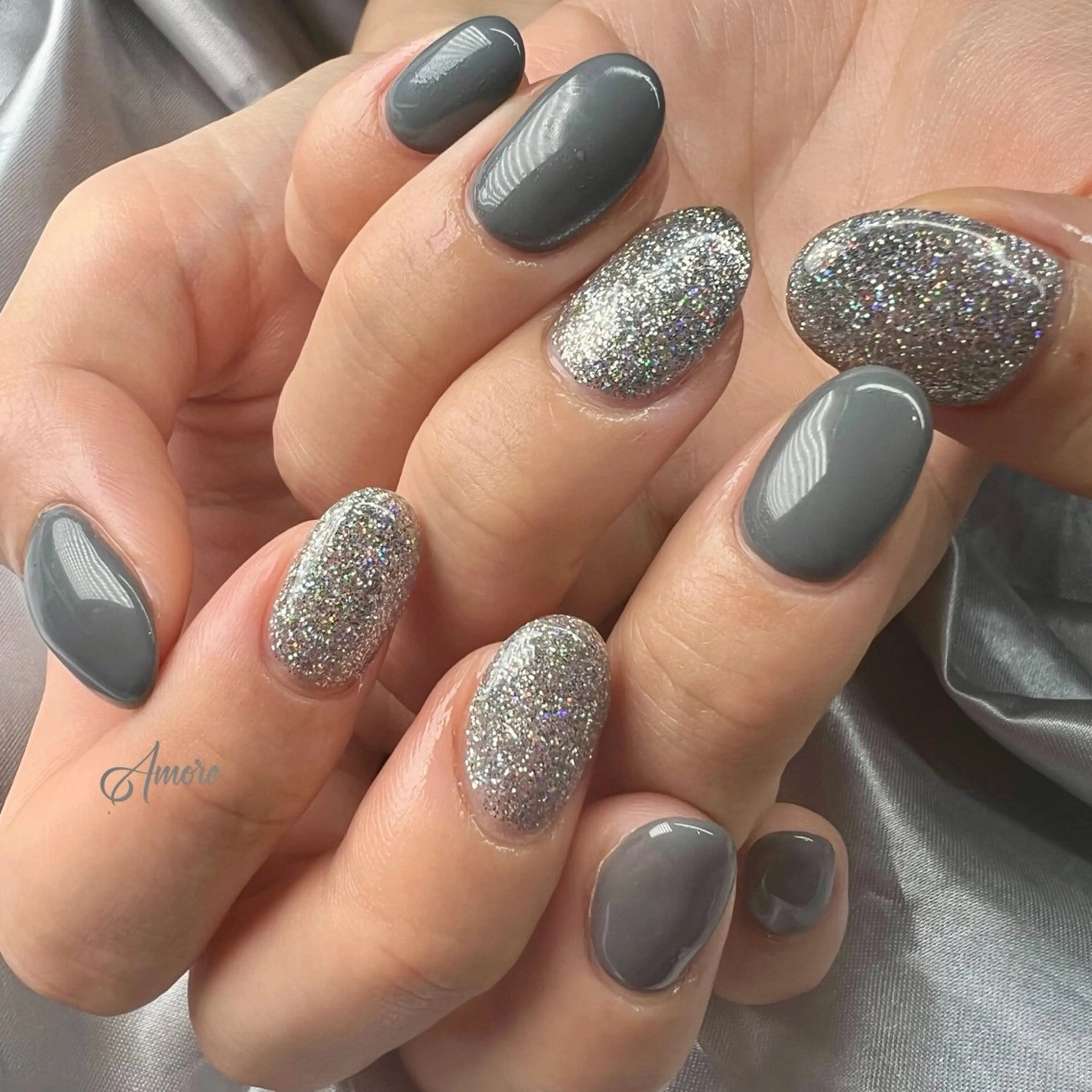 ネイル ジェルネイル キラキラネイル 韓国ネイル パラジェル 冬ネイル You kyehwaのネイルデザイン