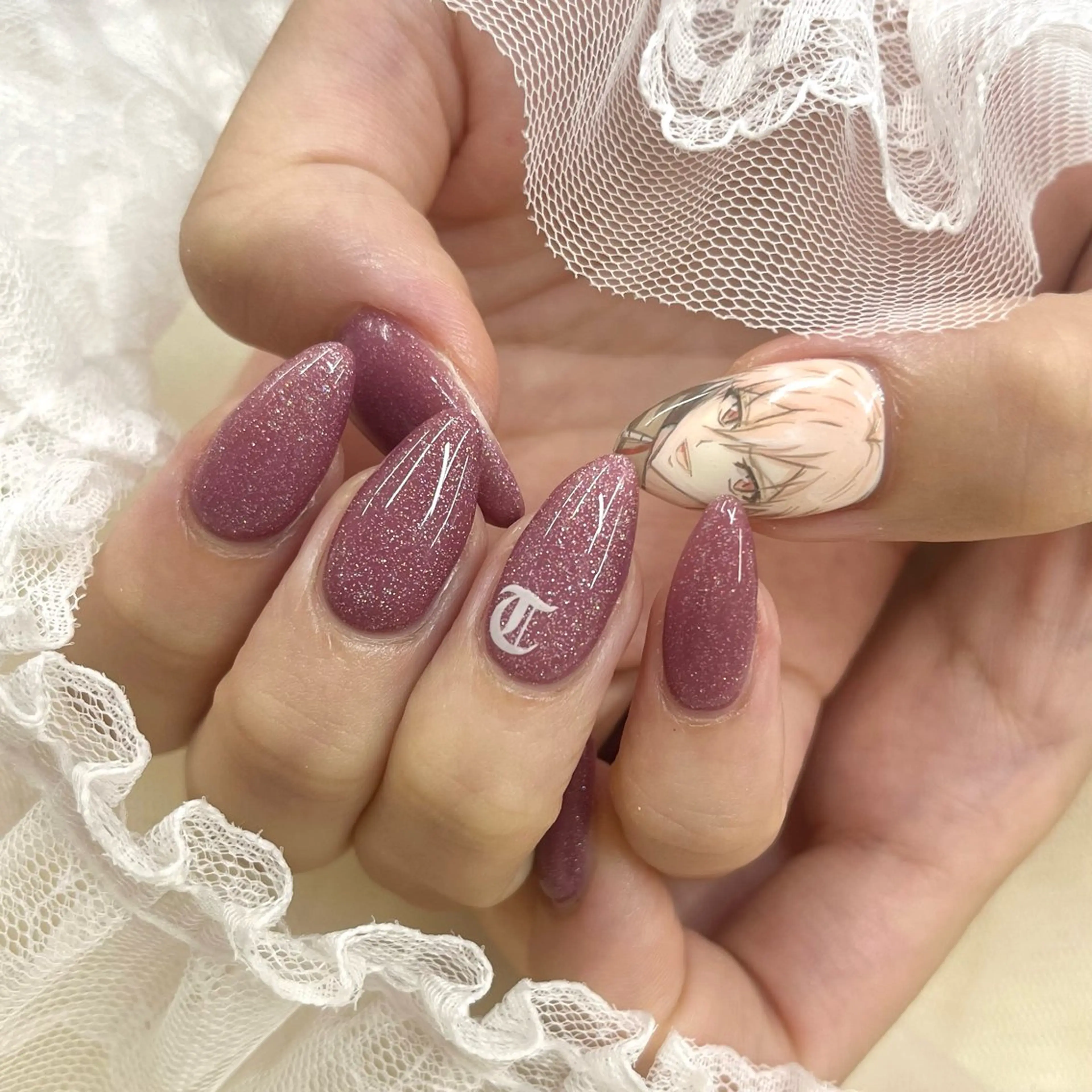 セミロング ネイル ハンドネイル 池袋痛ネイル Nok. 渡辺のネイルデザイン