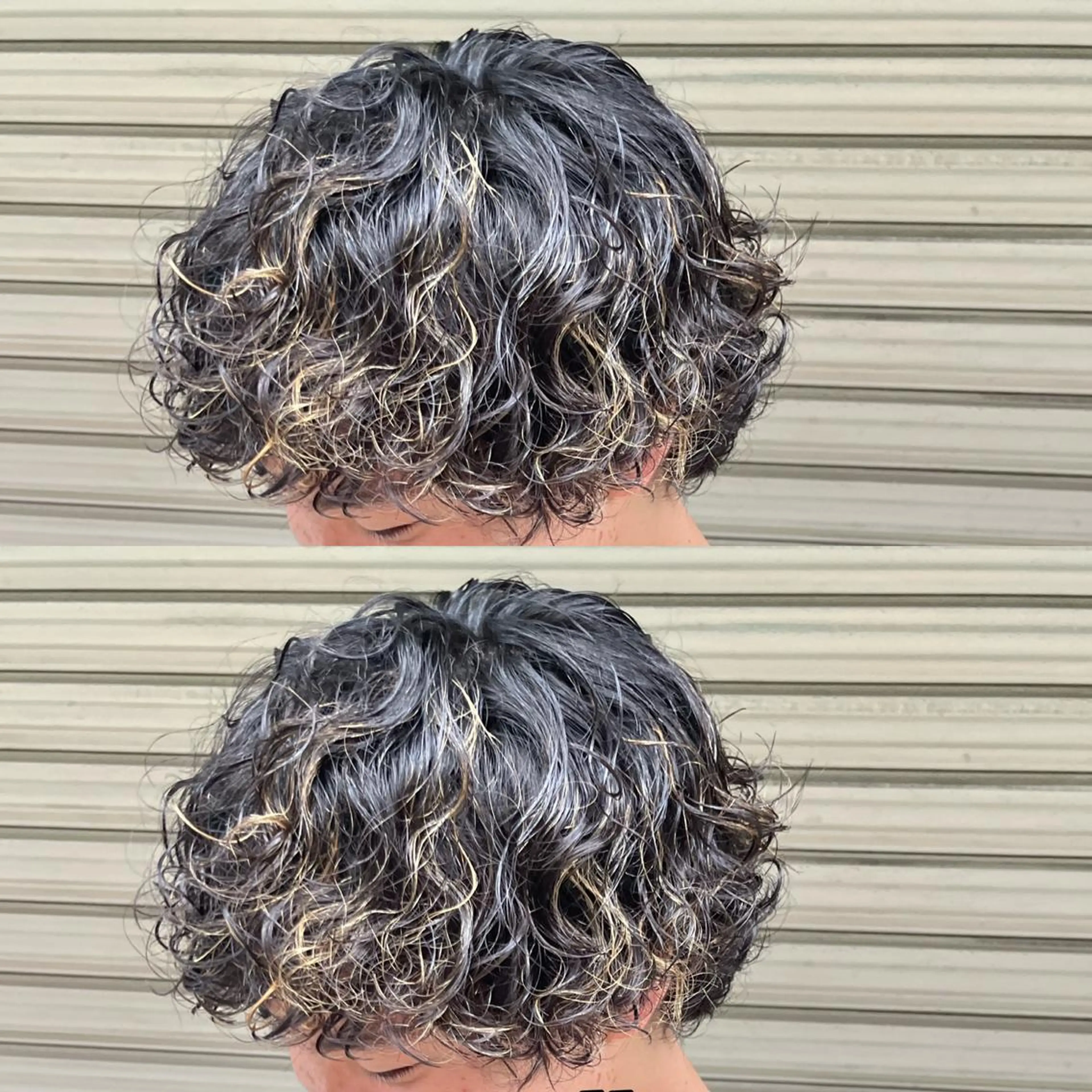 ショート カラー パーマ ヘアアレンジ メンズ メンズハイライト メンズパーマ プードルパーマ ハイライトカラー ハイライト メンズパーマの達人 🌟川内絵人のヘアスタイル