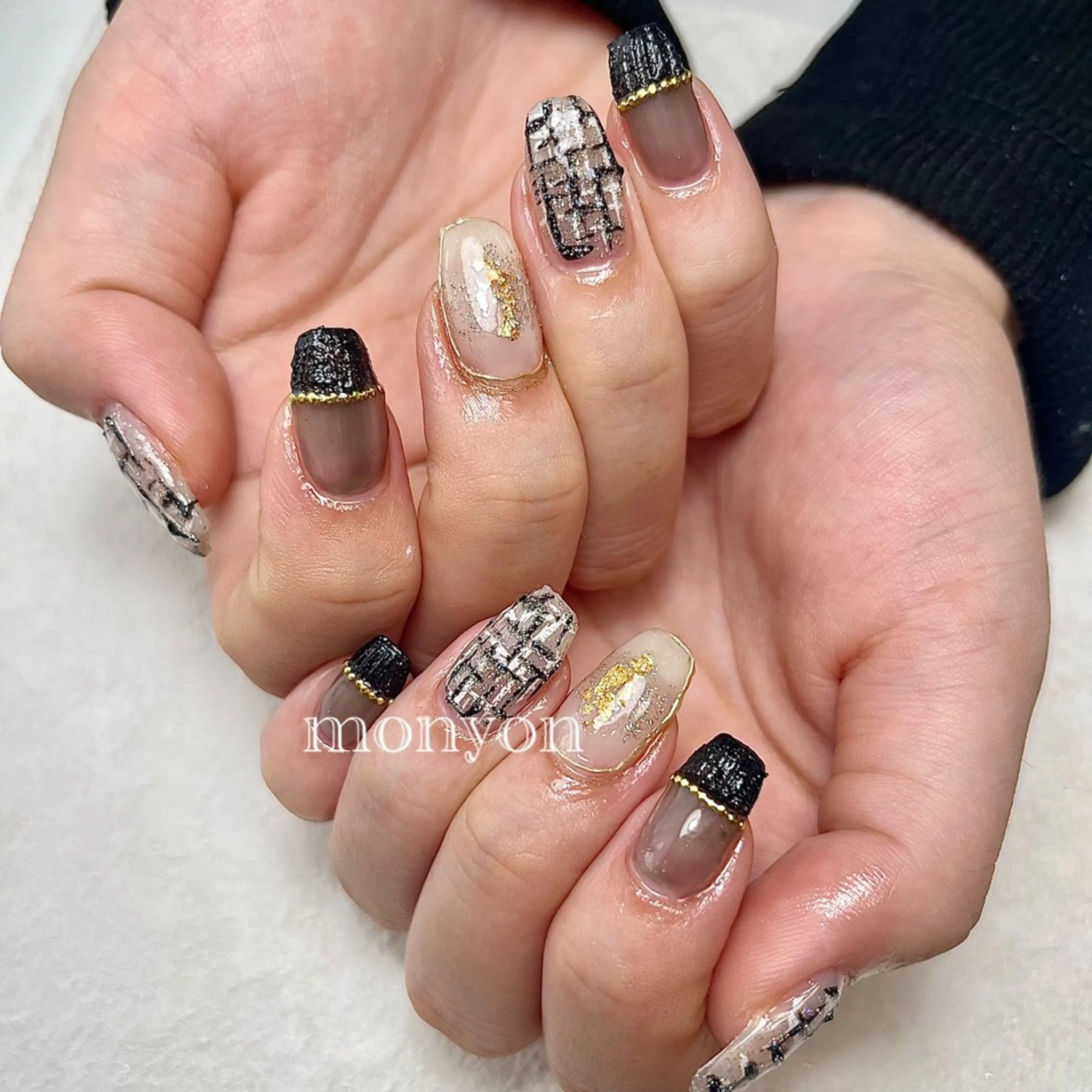 ネイル ツイードネイル ハンドネイル etoile filanteのネイルデザイン