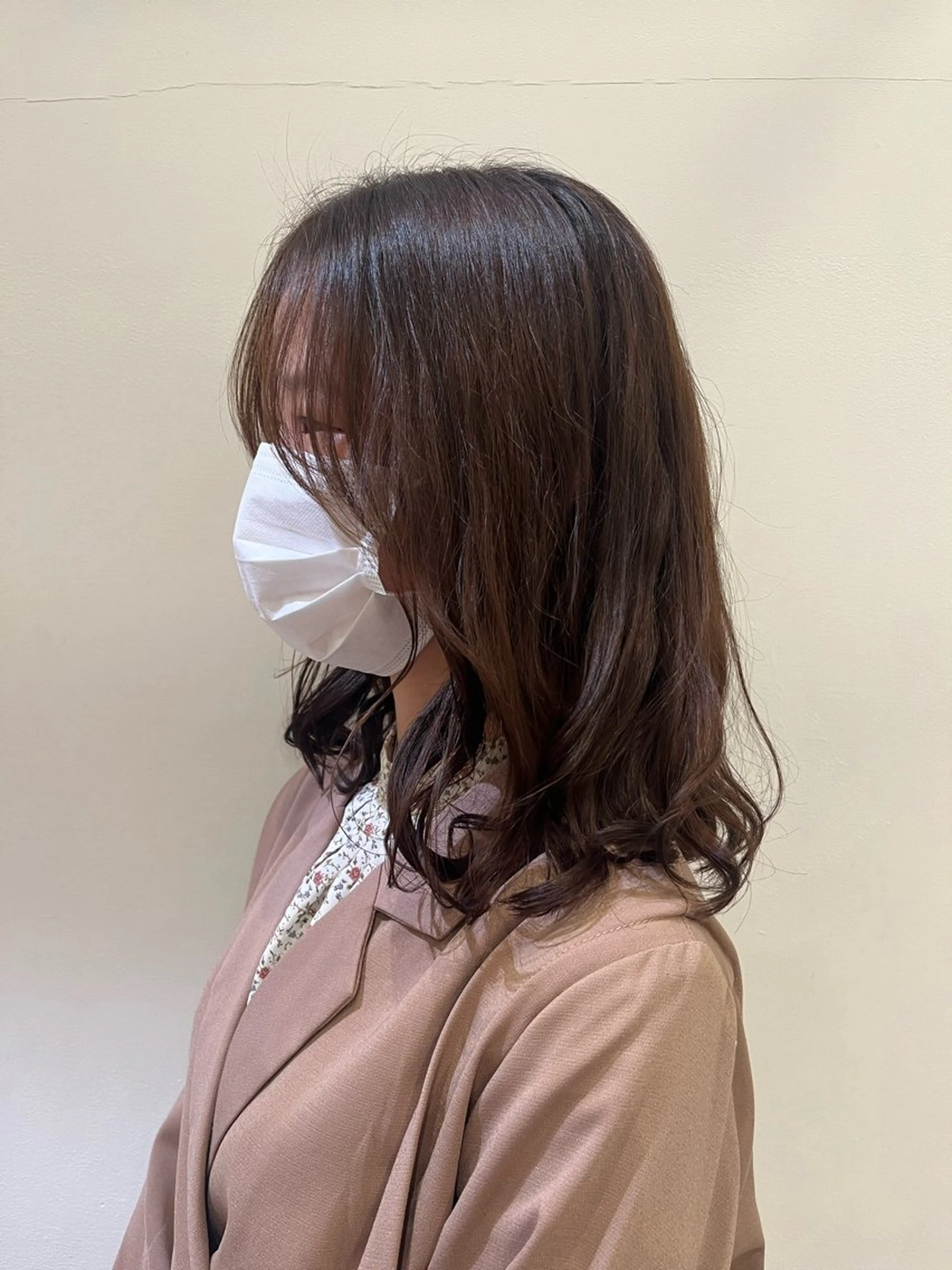 ミディアム パーマ 暖色カラー/似合わせ カット/名古屋/辻のヘアスタイル