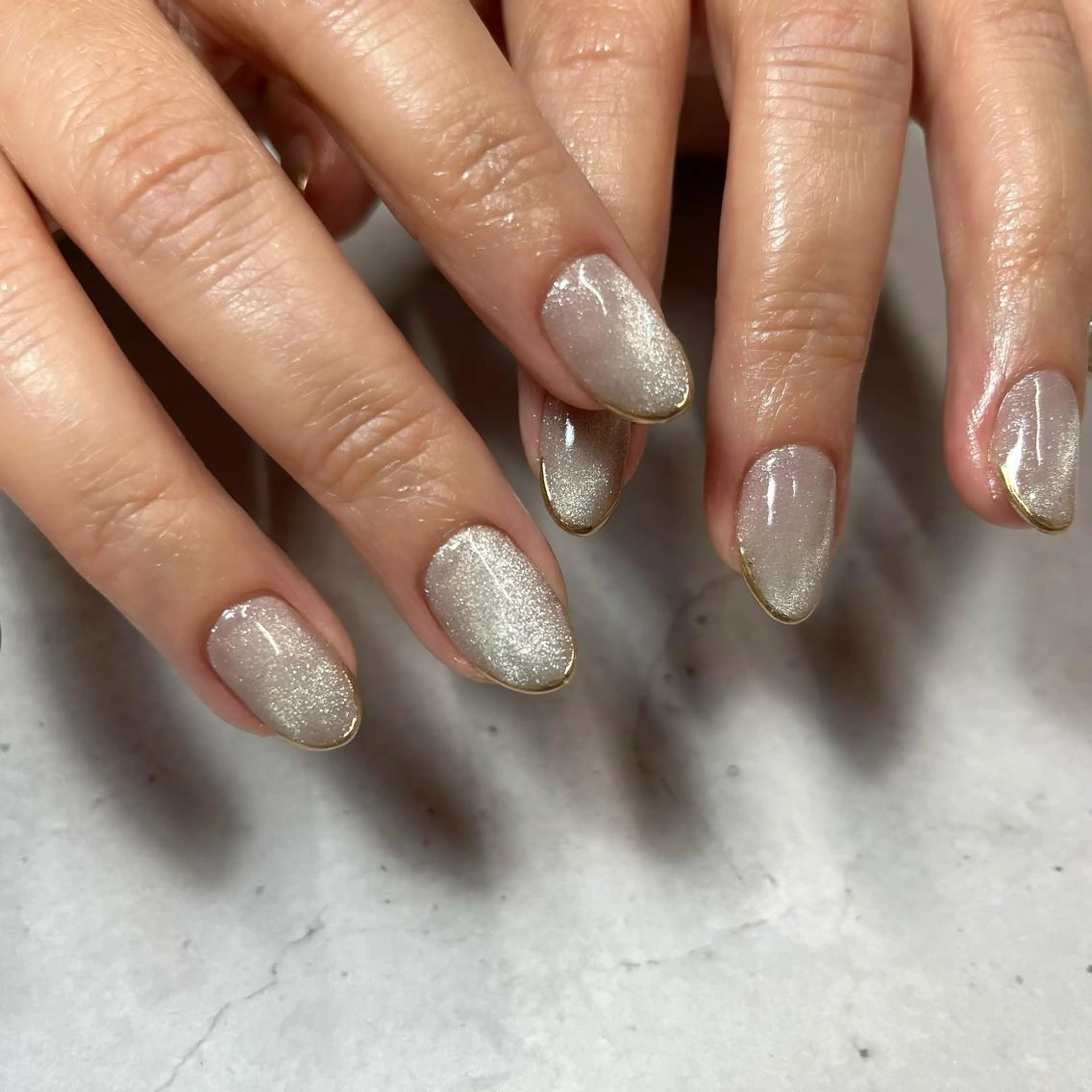 ネイル フレンチネイル マグネットネイル ミラーネイル Koa nails.のネイルデザイン