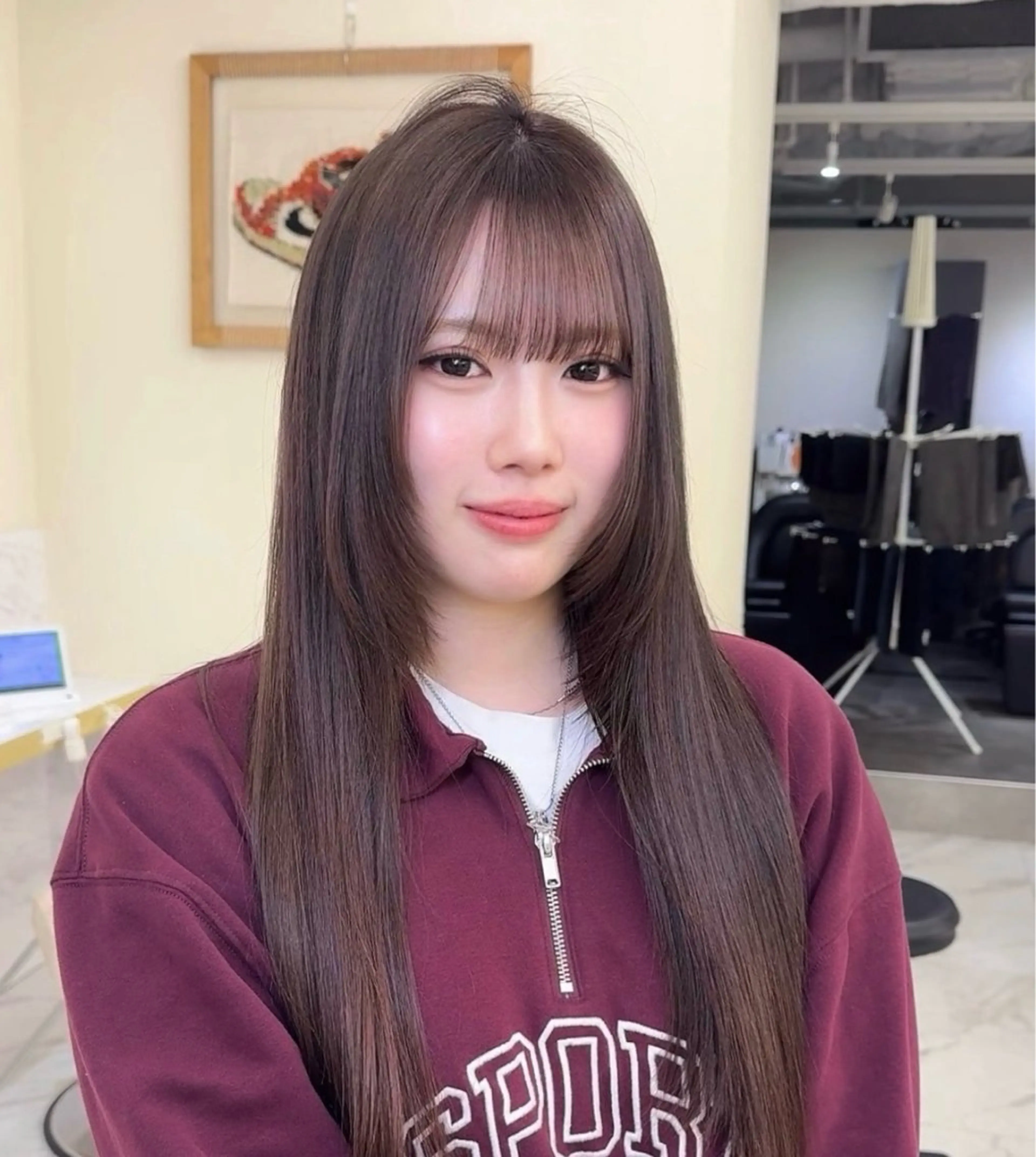 ロング カラー ヘアカラー ワンホン×髪質改善 つのーか🩶‪🫧のヘアスタイル