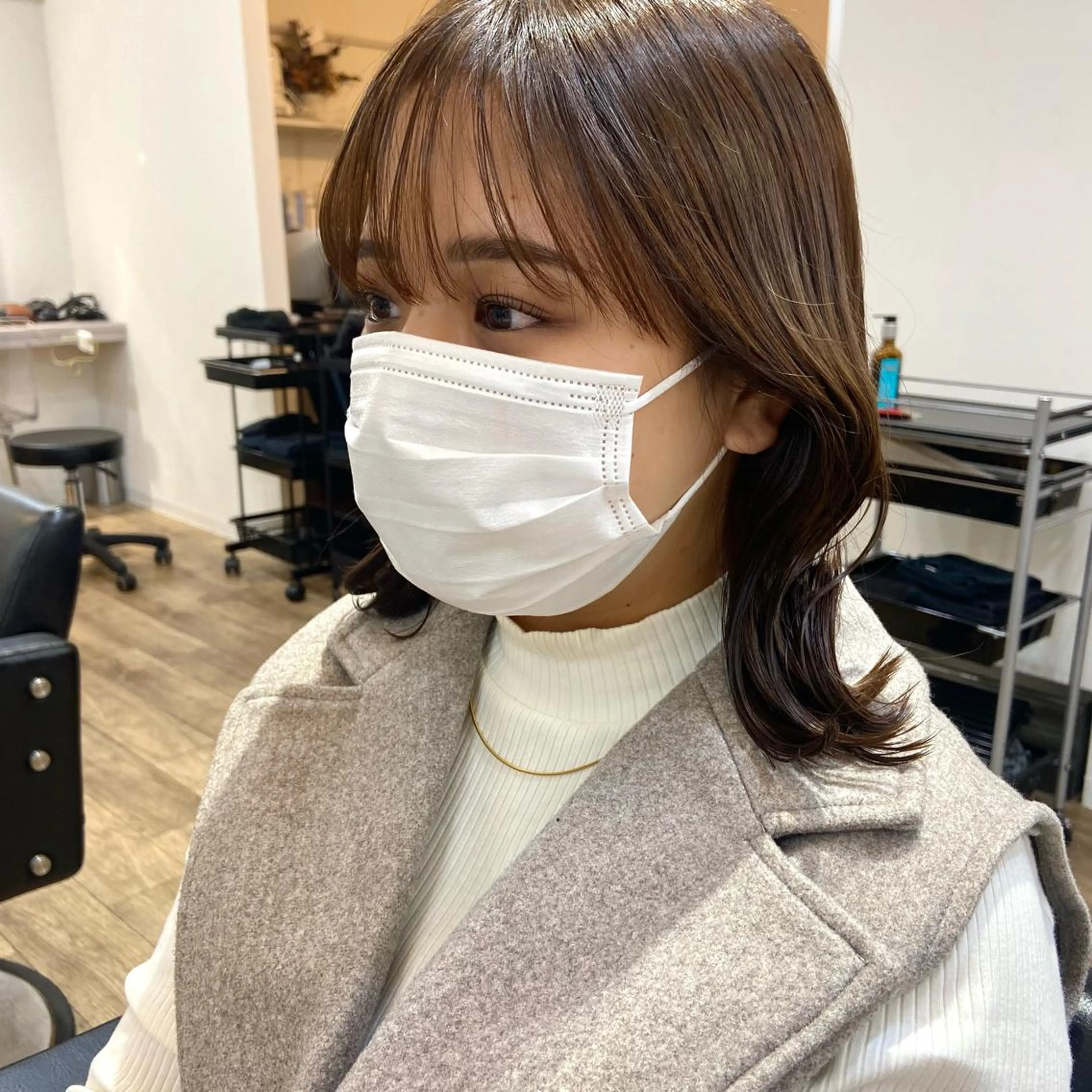 ミディアム カラー ベージュカラー ブリーチ ケアブリーチ 透明感カラー ダブルカラー mai 🎀 / 梅田美容室のヘアスタイル