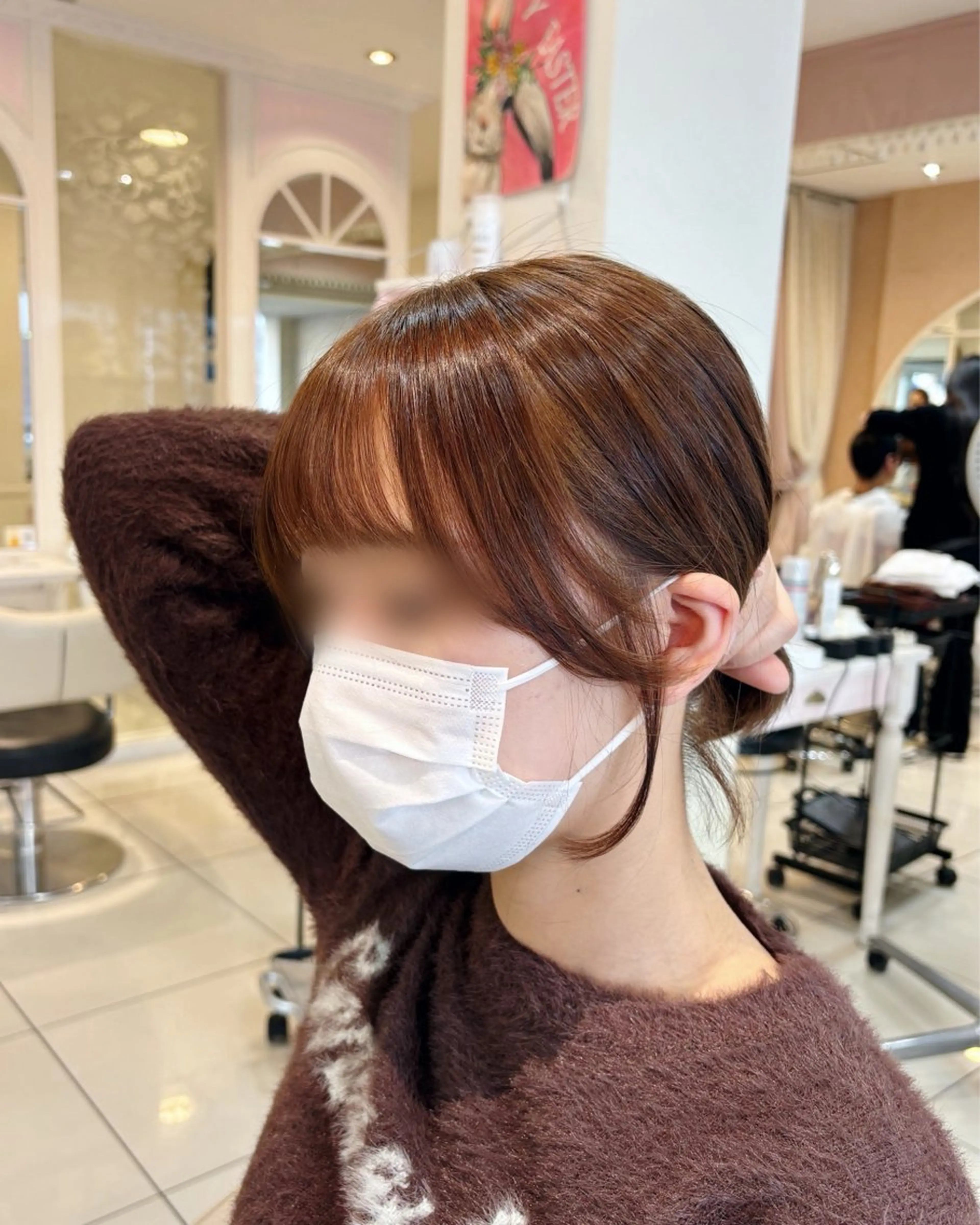 ミディアム 顔周りカット 小顔カット カット 高橋 佑のヘアスタイル