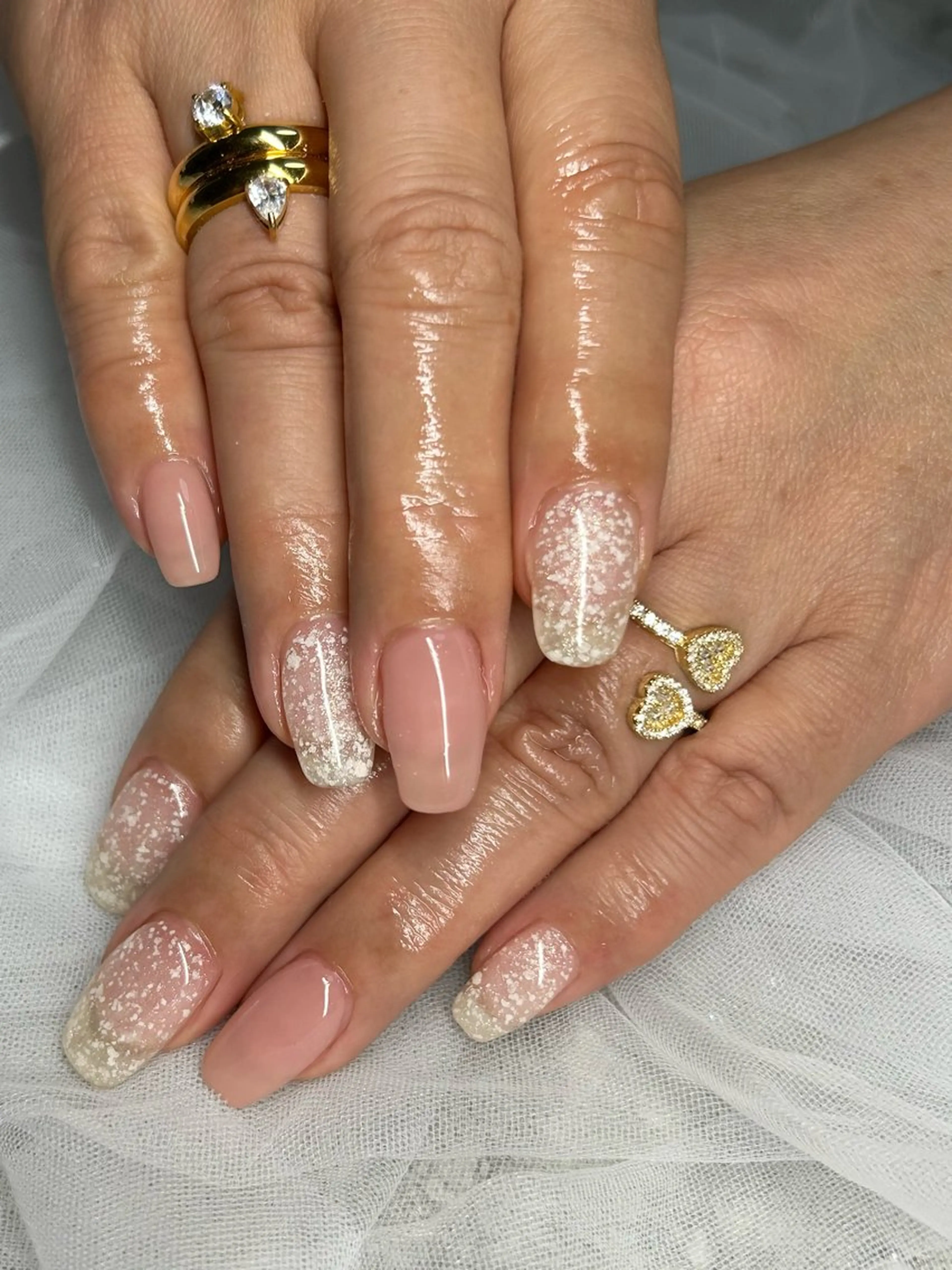 ネイル グラデーション ラメ(グリッター) ラメグラデーション ワンカラーネイル ハンドネイル ten nail salon　かえでのネイルデザイン