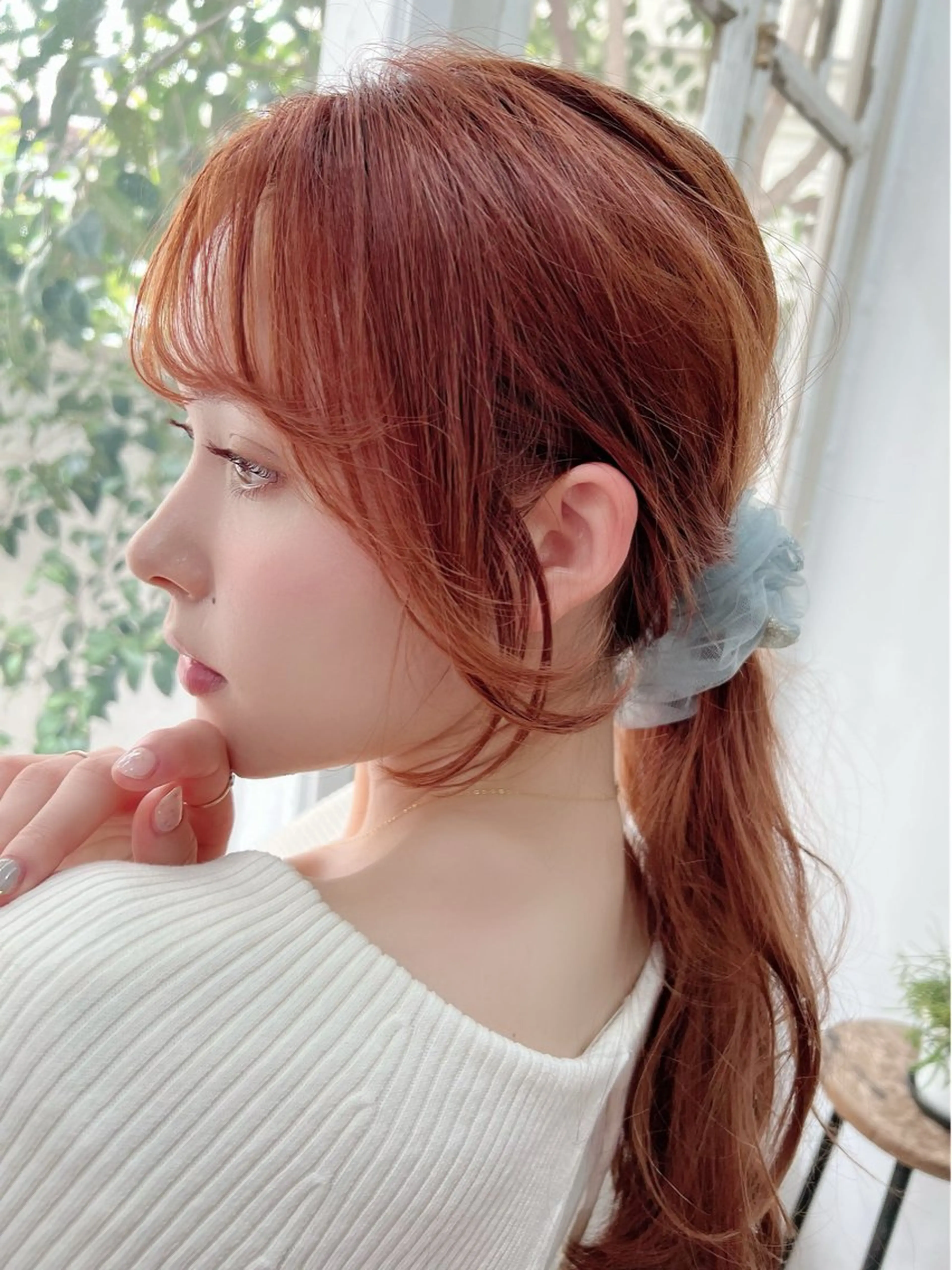 ロング カラー パーマ ヘアアレンジ 顔周りカット 韓国風ヘア ロング 小顔カット ニュアンスパーマ カット ヘアカラー トリートメント 平川 友理/韓国ヘア💘のヘアスタイル