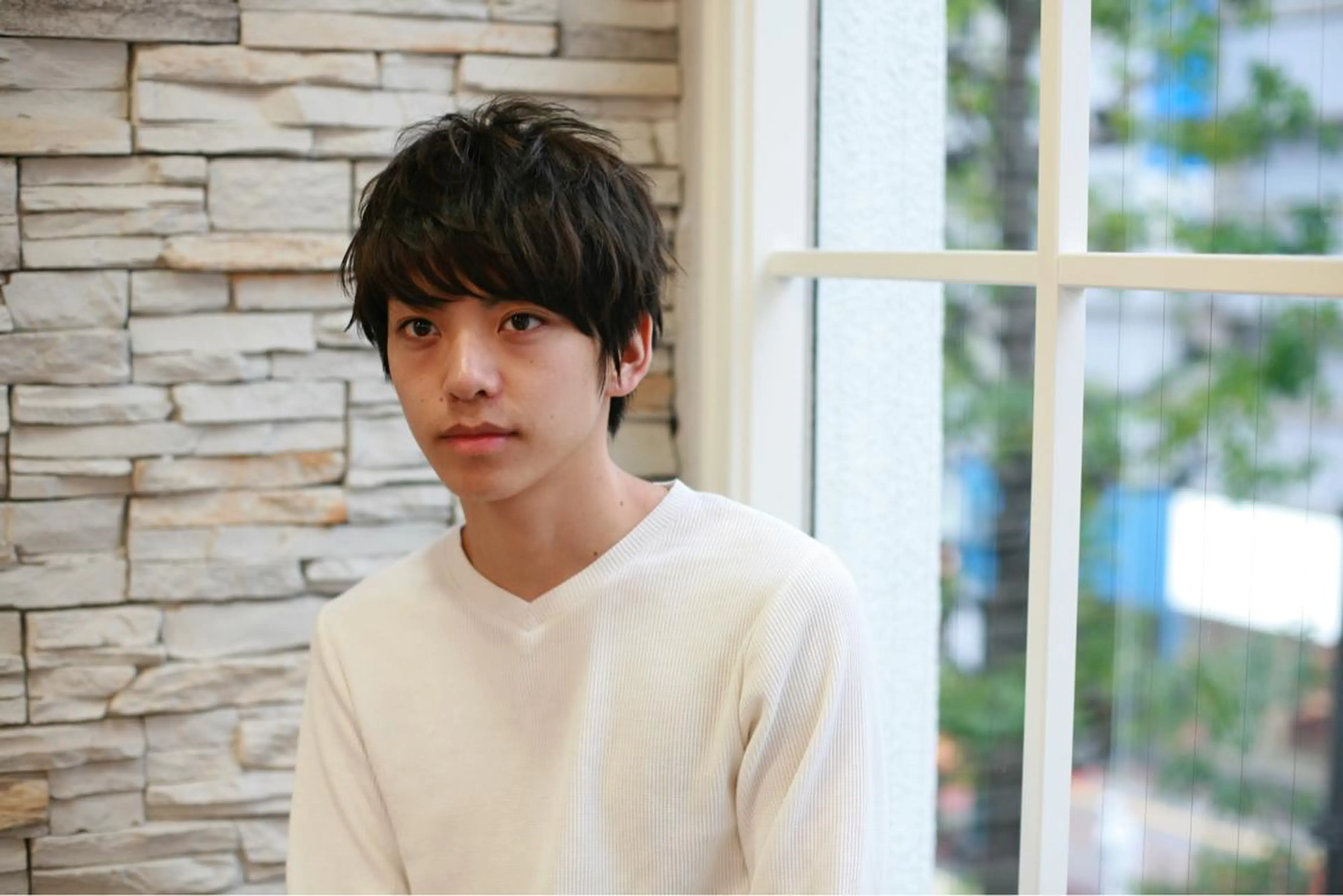 ミディアム パーマ メンズ 渡辺 裕輔のヘアスタイル