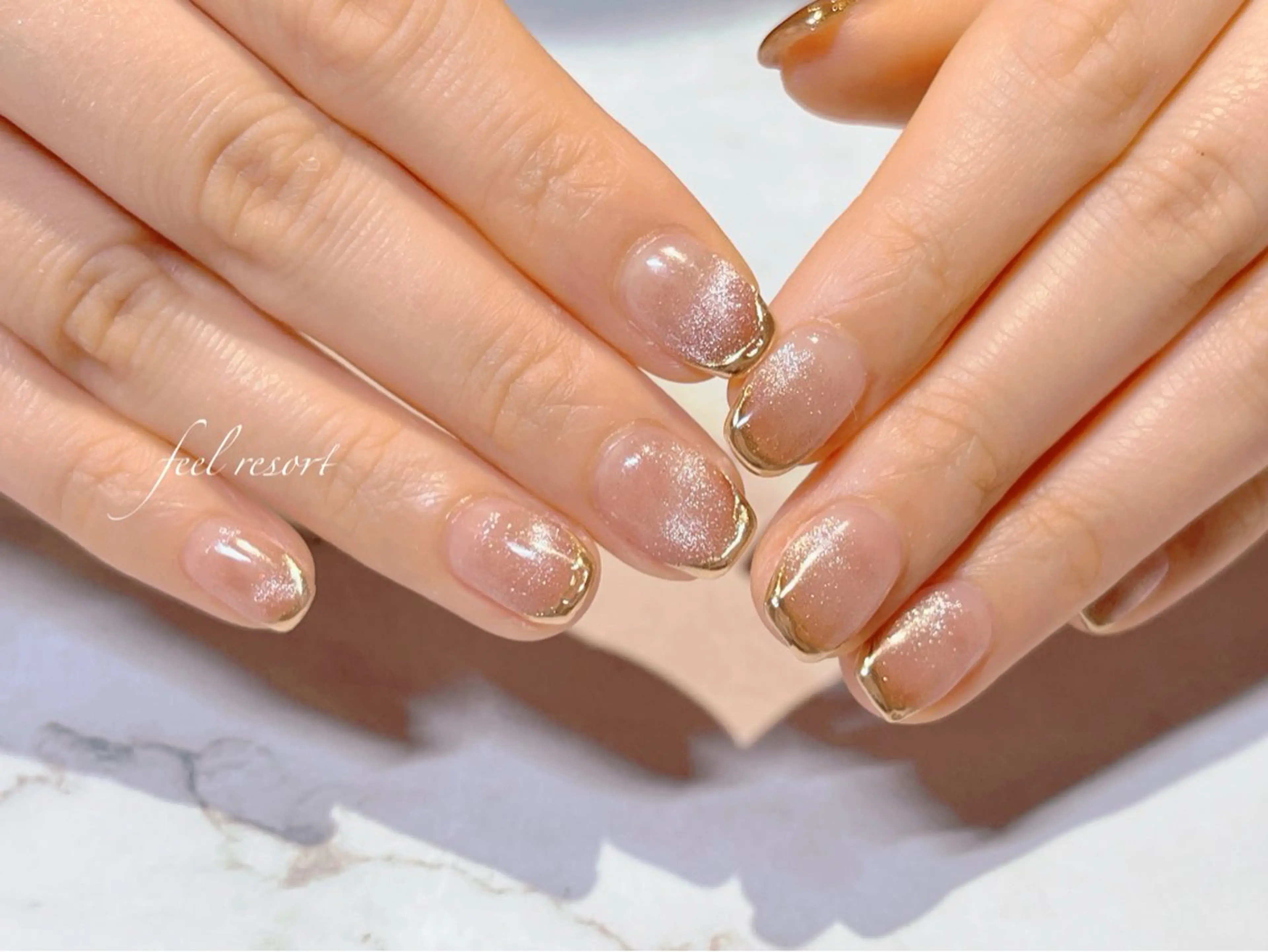 ネイル 長さ出し フットネイル フレンチネイル ジェルネイル ガラスフレンチ ハンドネイル Lien（リアン） 銀座駅6分のネイルデザイン