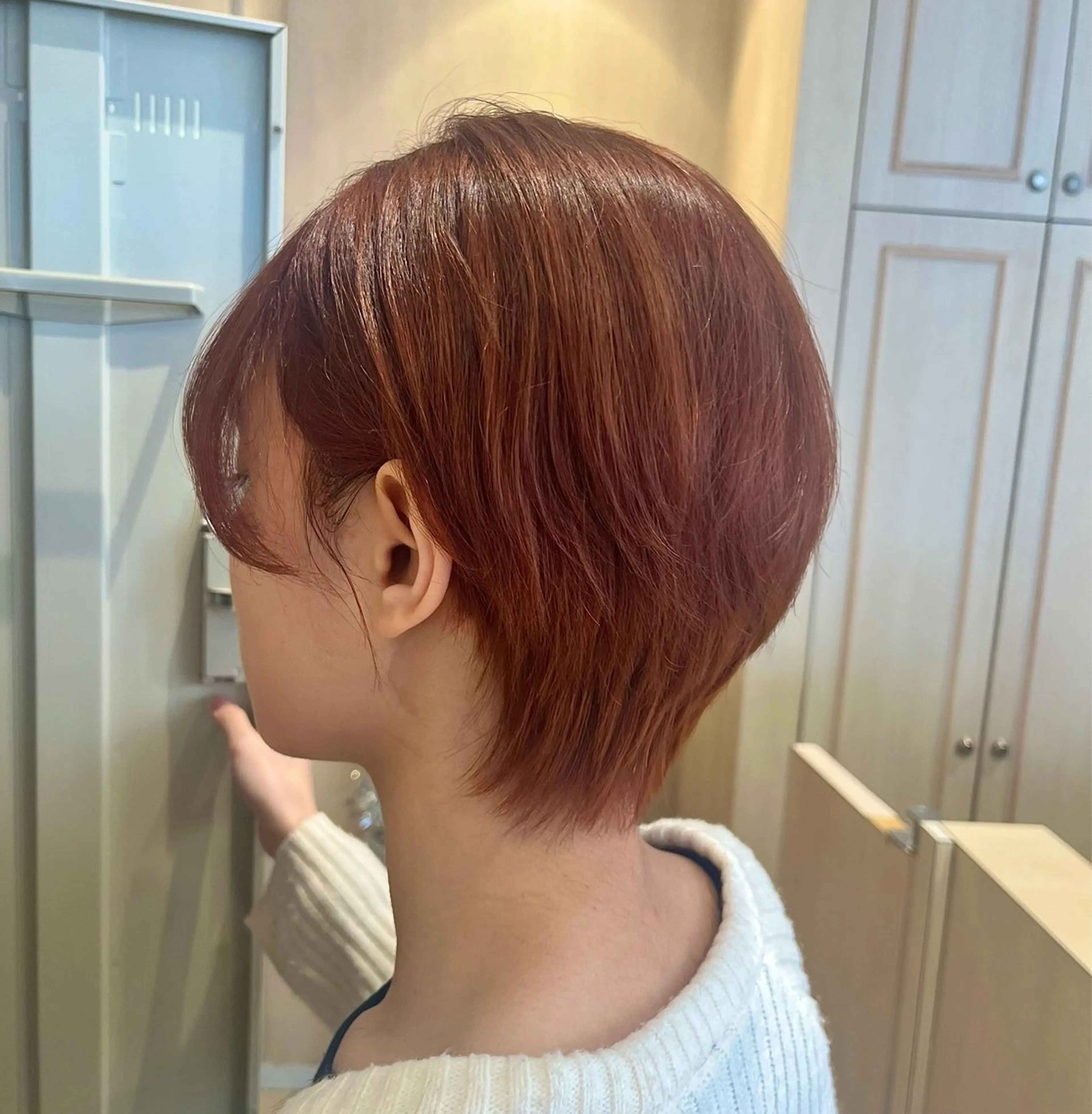 ショート オレンジブラウン ショートヘア カット ヘアカラー 森野美咲🇰🇷 レイヤー/顔周りのヘアスタイル
