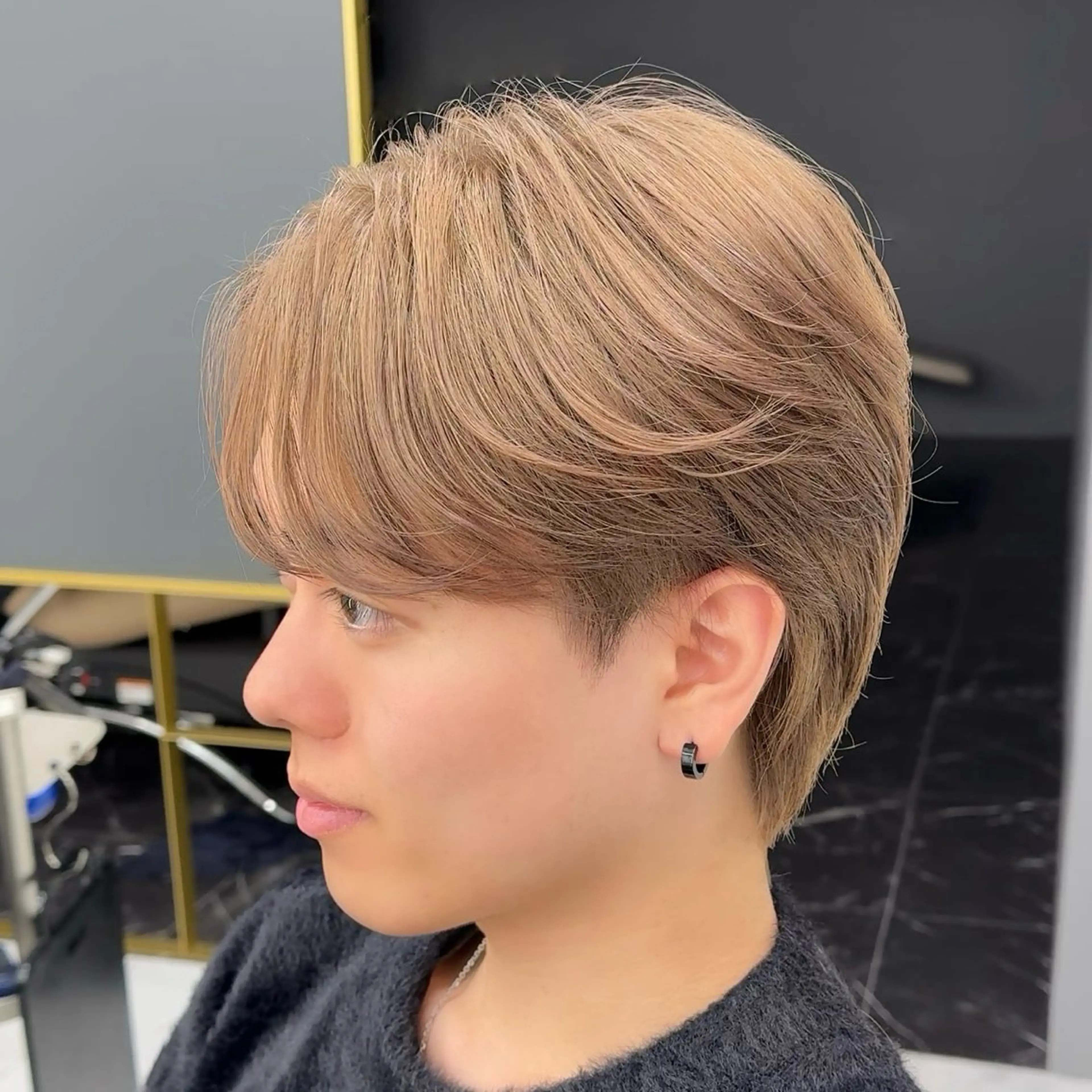 カラー メンズ ベージュカラー ミルクティーベージュ メンズ/メッシュ ‪‪/セット/aoiのヘアスタイル