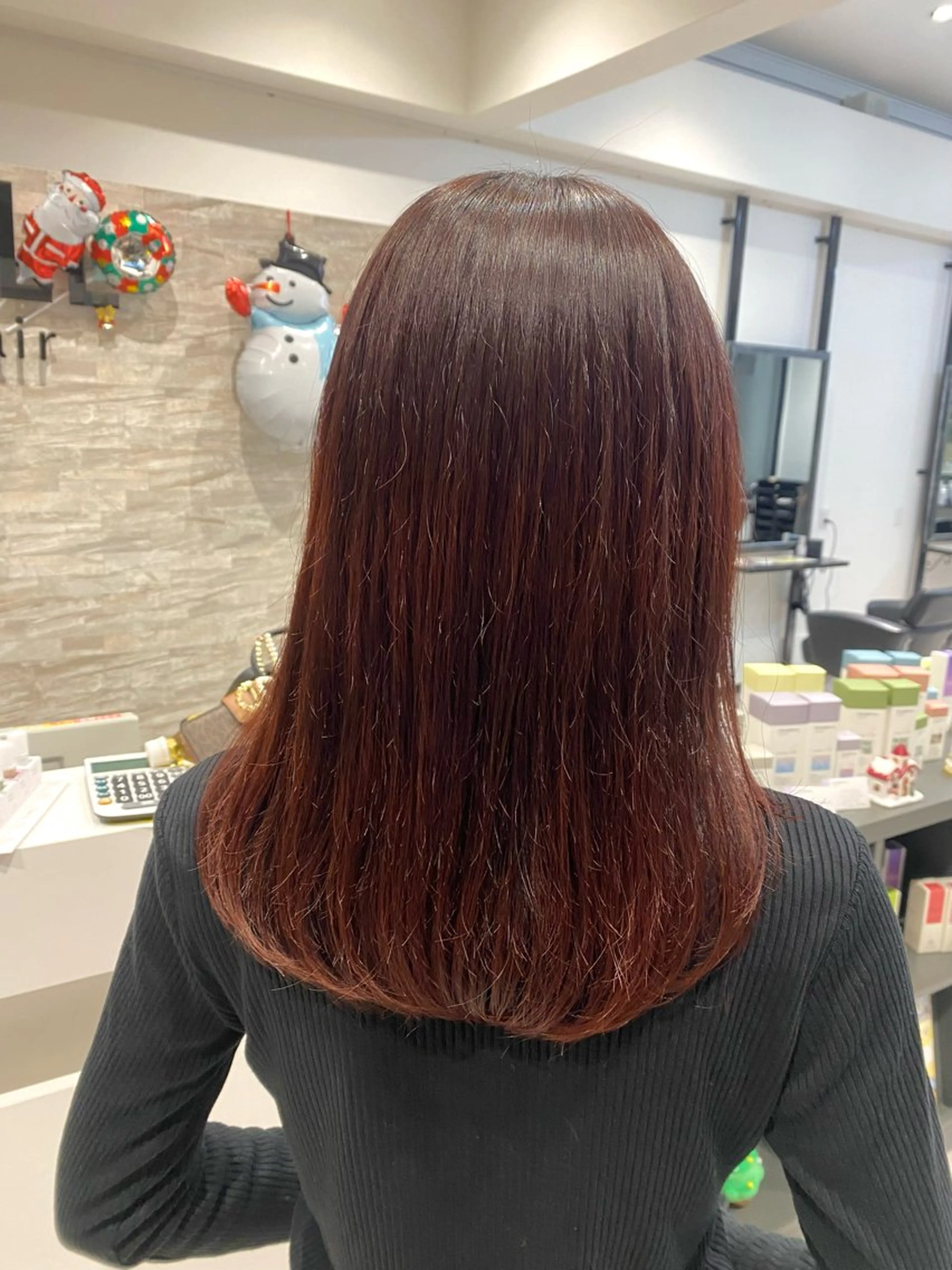 ミディアム ヘアカラー JILL    hair所属・maki💖 ボブ/縮毛矯正のヘアスタイル