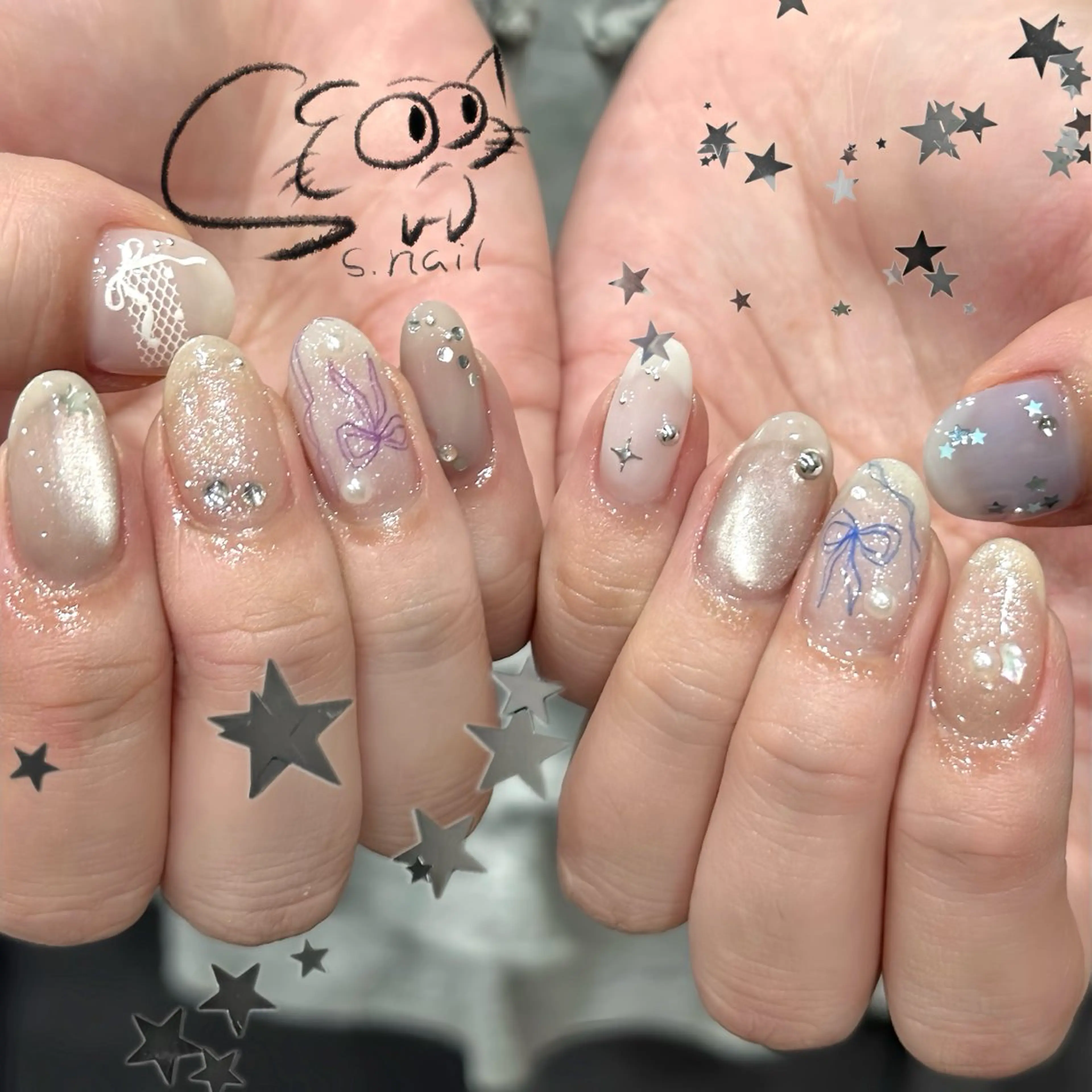 ネイル チークネイル フレンチネイル グラデーション マグネットネイル ワンカラーネイル ハンドネイル S.nail所属・S.nail _のネイルデザイン