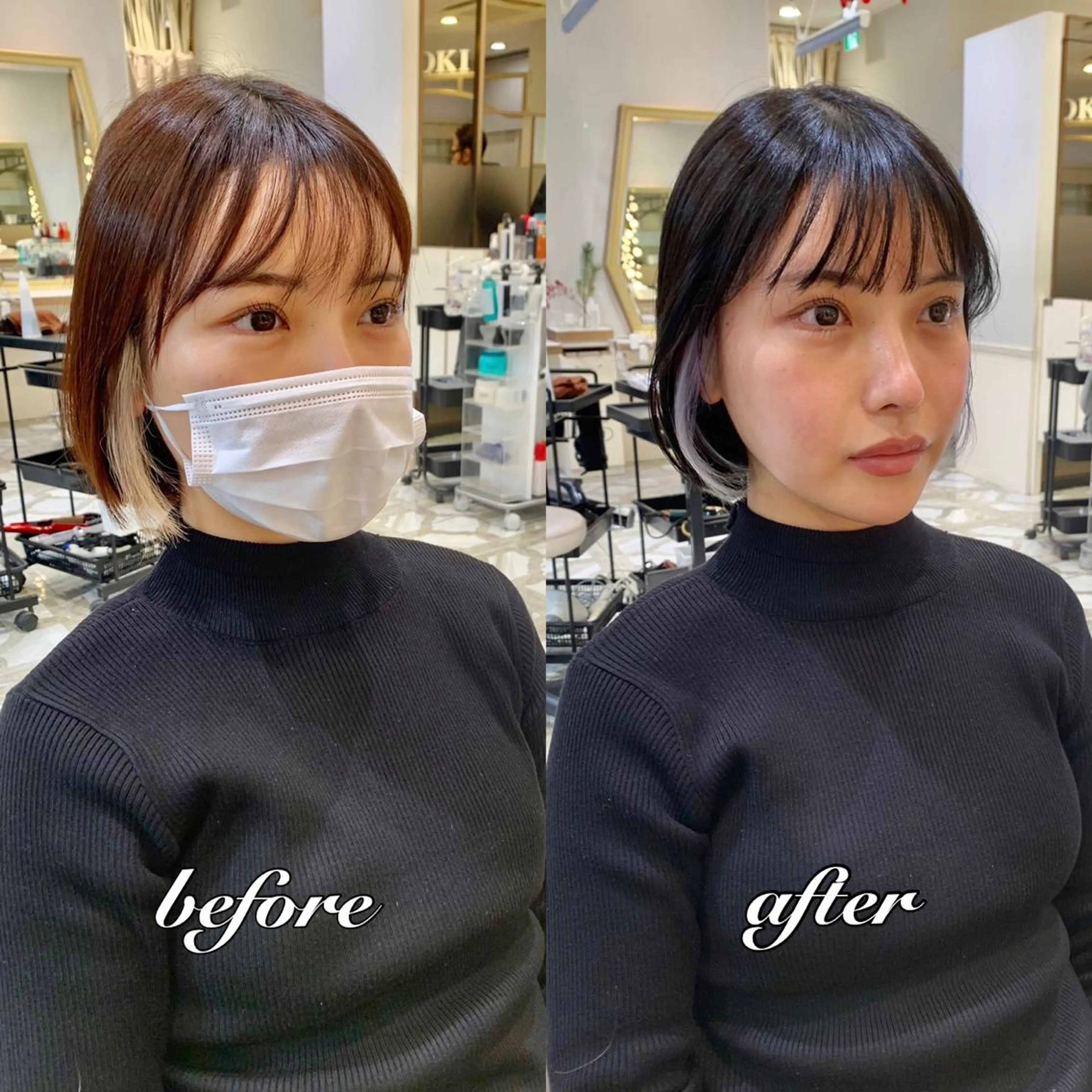 ショート カラー パーマ ヘアアレンジ メンズ キッズ ネイル マツエク・マツパ アイブロウ 《褒められる》 透明感カラー/小嶋のヘアスタイル