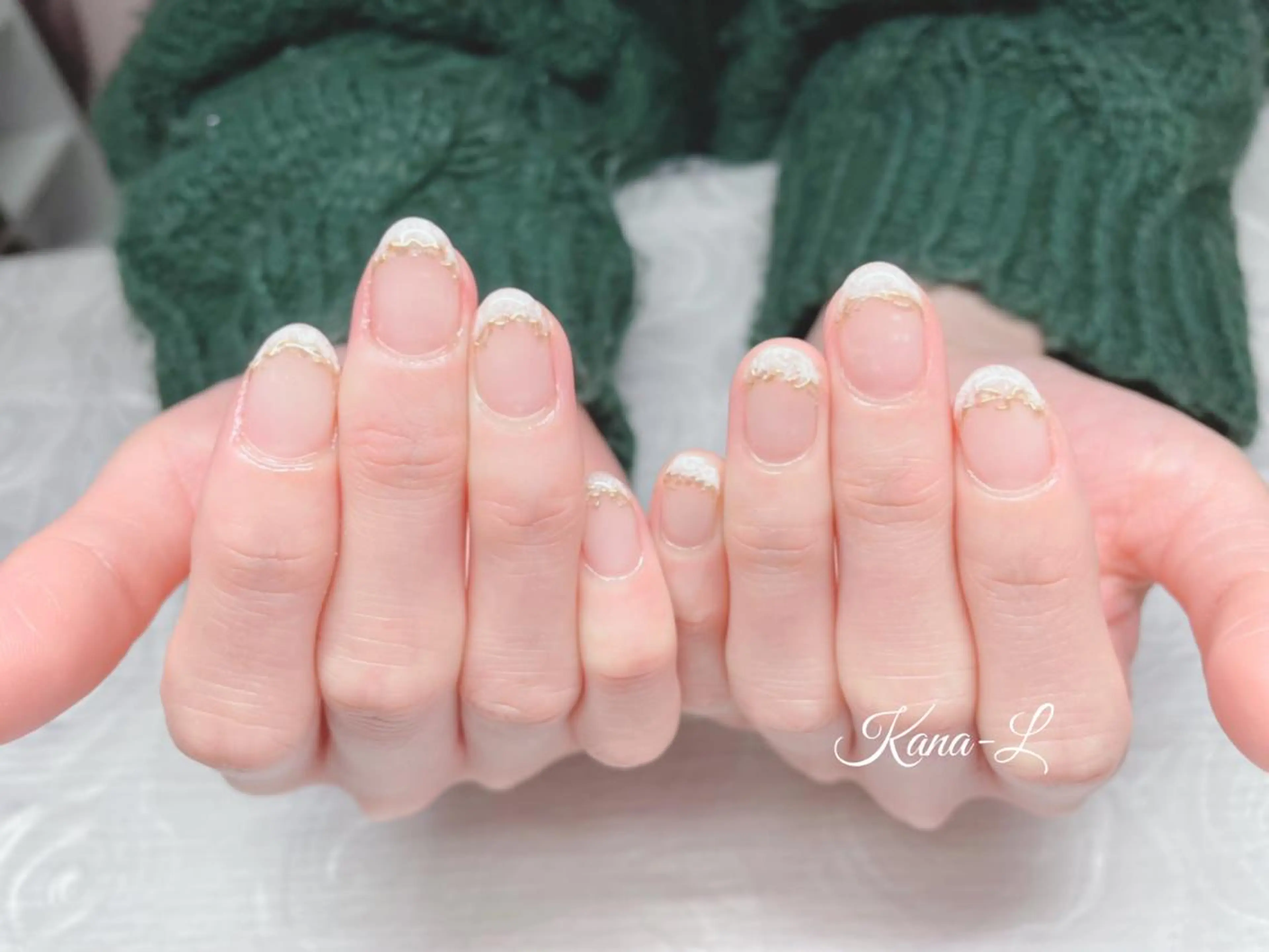 カラー ネイル フレンチネイル 大理石ネイル(マーブル) 芦辺 香奈のネイルデザイン