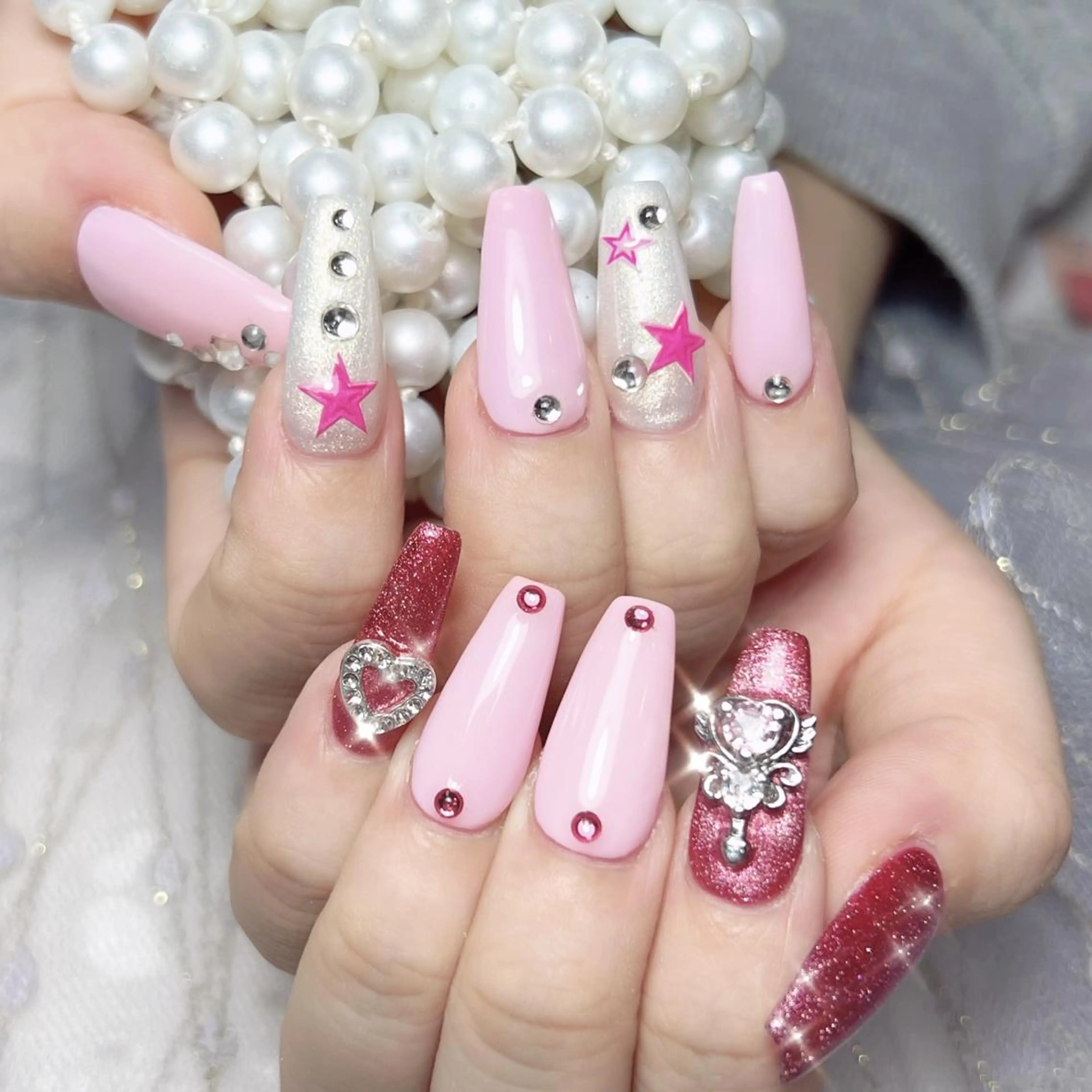 🦀️🦀️チップ長さだし+持ち込みデザイン(デザイン、パーツ6本まで) ✨平日限定13980➡️13500の写真