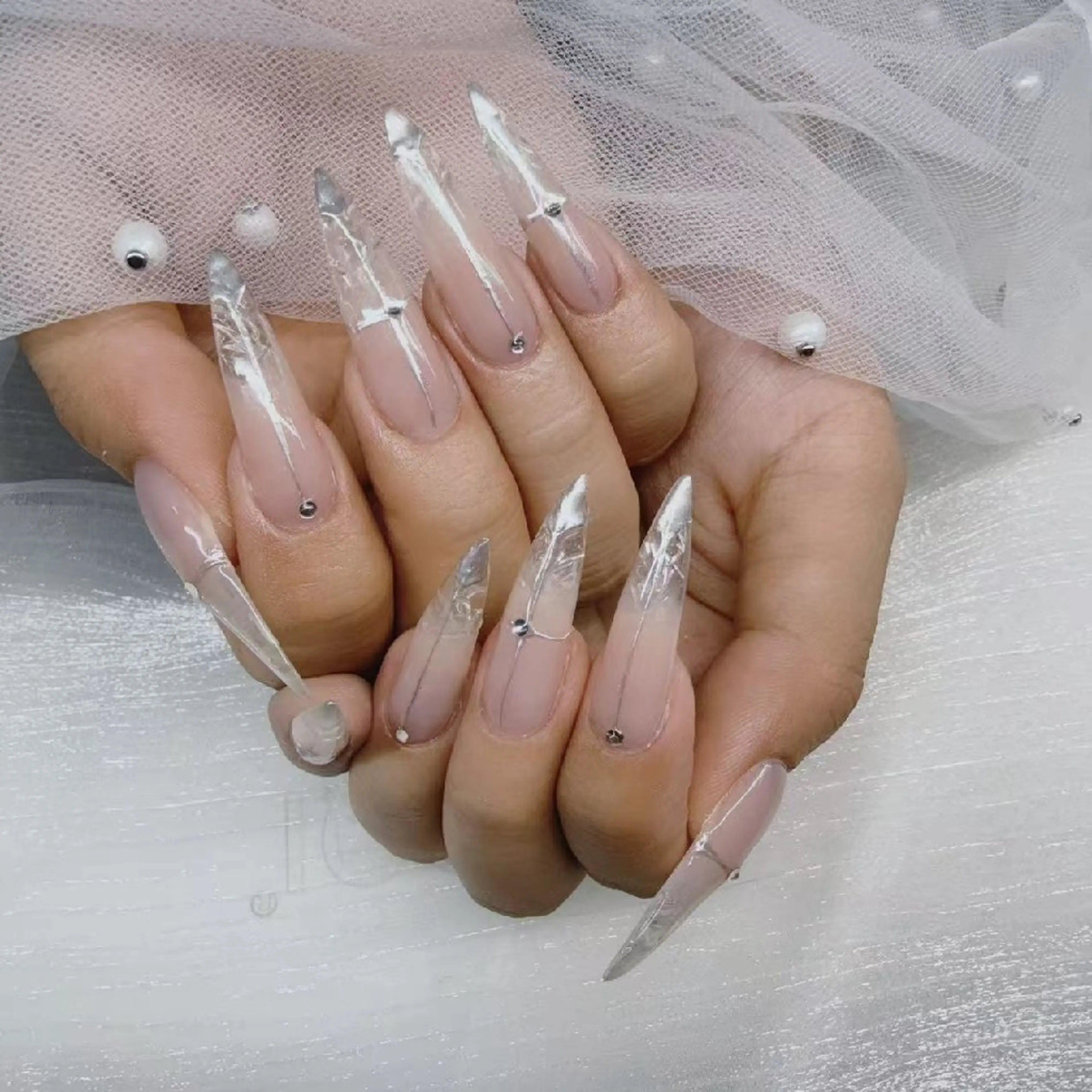 ネイル フットネイル フレンチネイル ジェルネイル ガラスフレンチ 韓国ネイル ハンドネイル ハンドケア The  Nail 新大久保店のその他イメージ