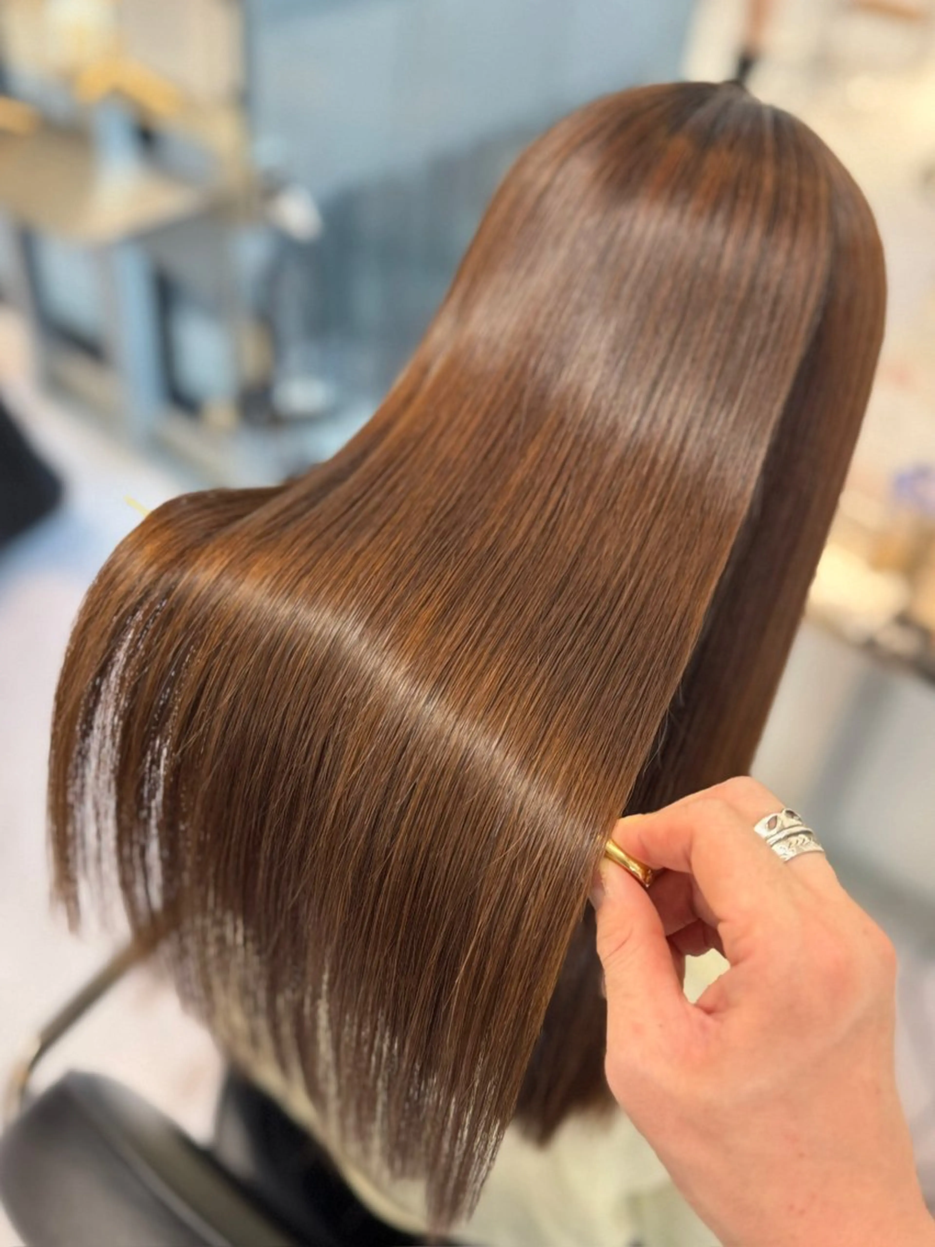 ロング カット 縮毛矯正 トリートメント 野口聖矢/縮毛矯正 髪質改善/ViVIEのヘアスタイル