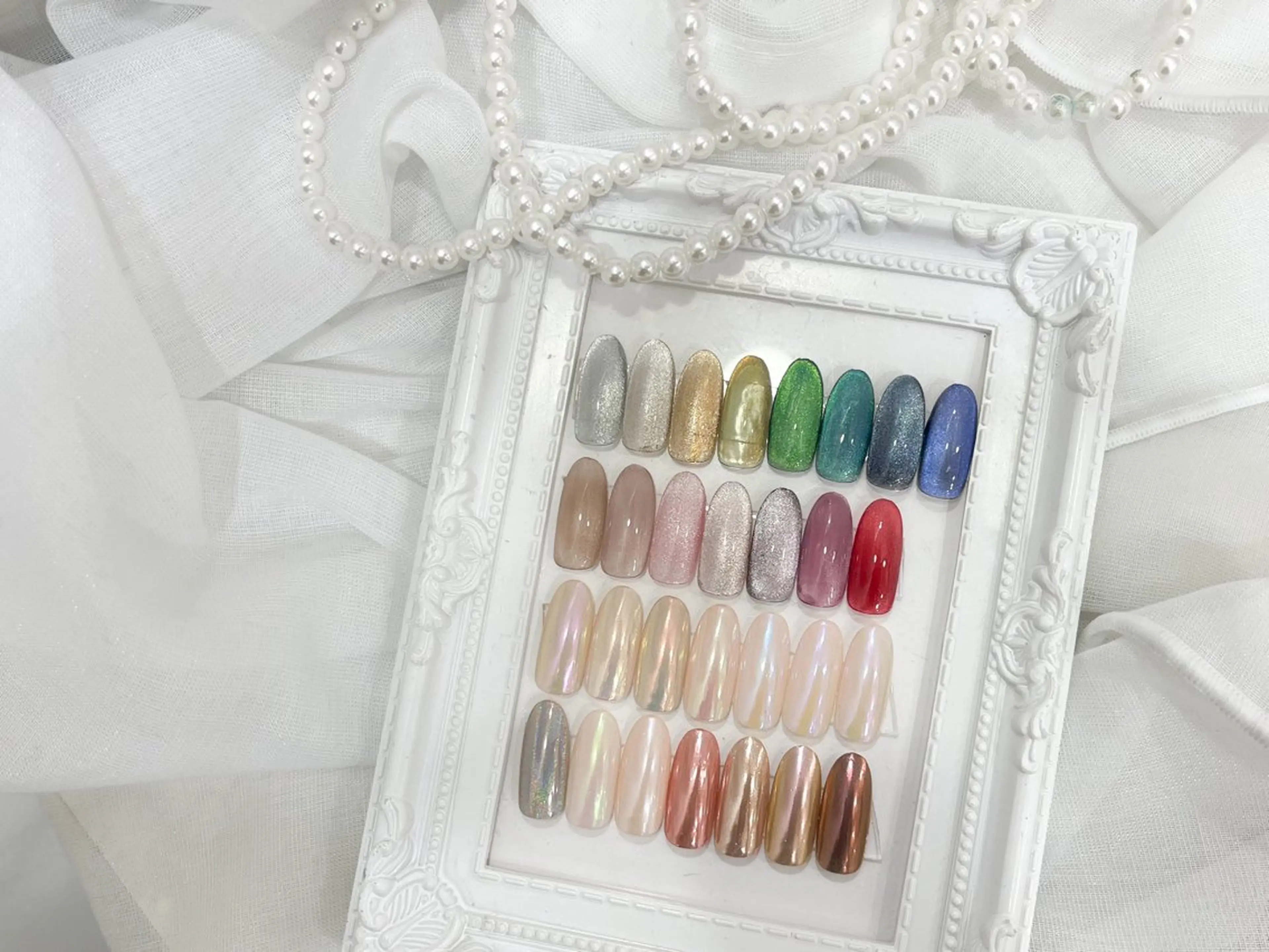 🩵選べるマグネット.オーロラ.ミラーパウダーネイル💙の写真