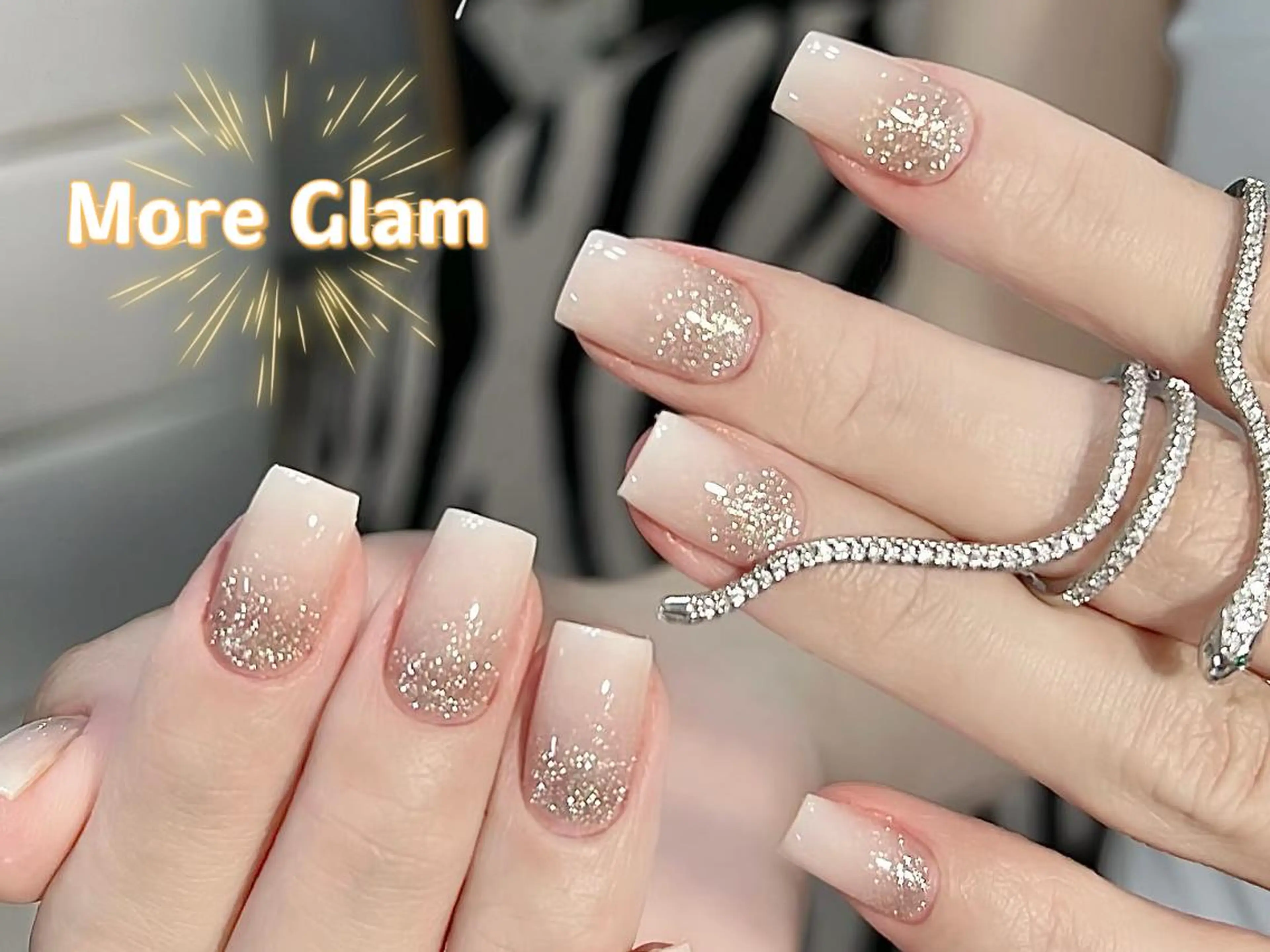 ネイル 長さ出し フットネイル フレンチネイル ジェルネイル ガラスフレンチ MoreGlam Nailsのネイルデザイン