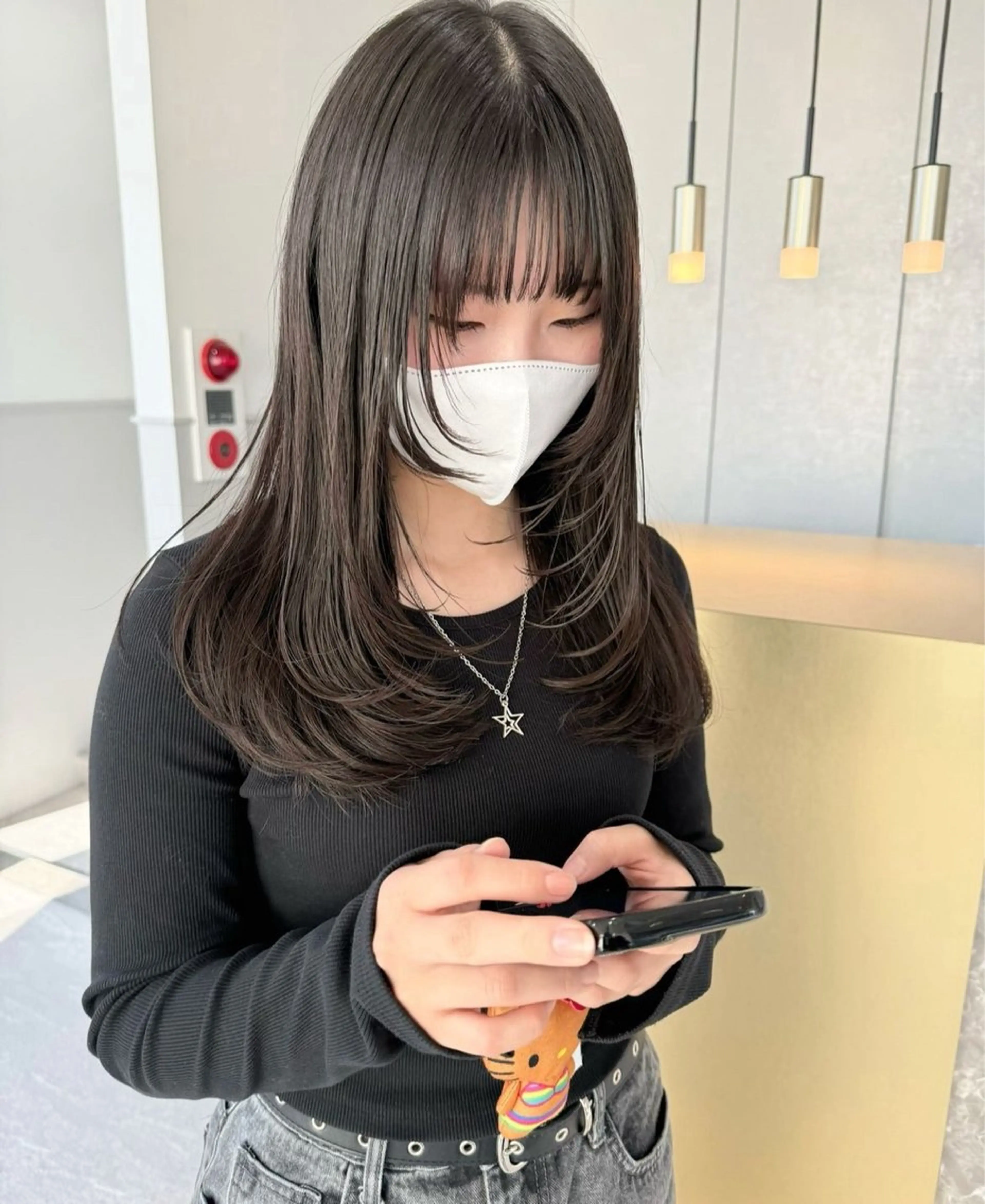 ロング ヘアカラー トリートメント 寺島 理菜のヘアスタイル