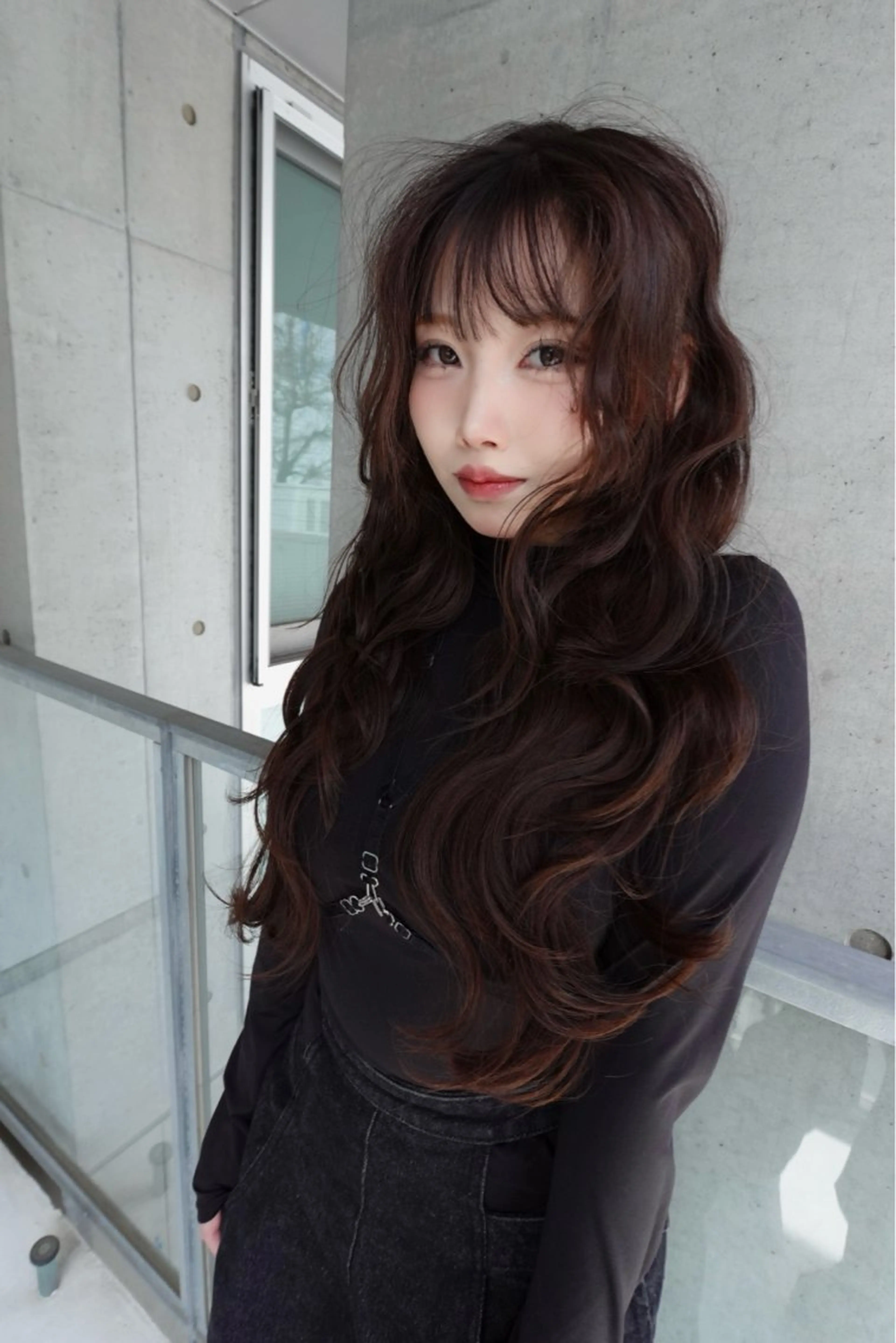 ロング 髪質改善 韓国風ヘア レイヤーカット カット ヘアカラー トリートメント 表参道ハイトーン 韓国ヘア長田雄希のヘアスタイル