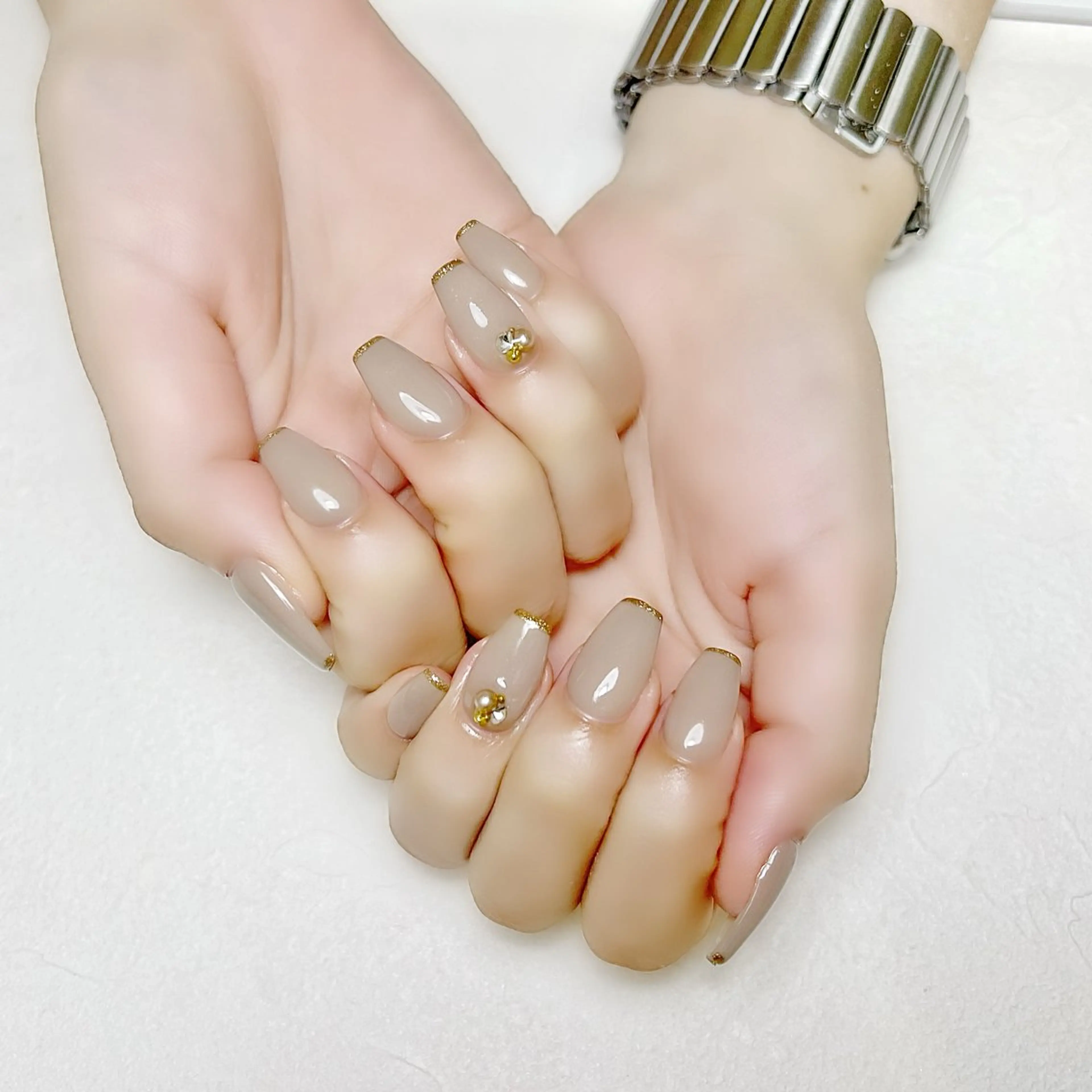 ネイル ラメ(グリッター) オフィスネイル ワンカラーネイル rouse nail RISATOのネイルデザイン