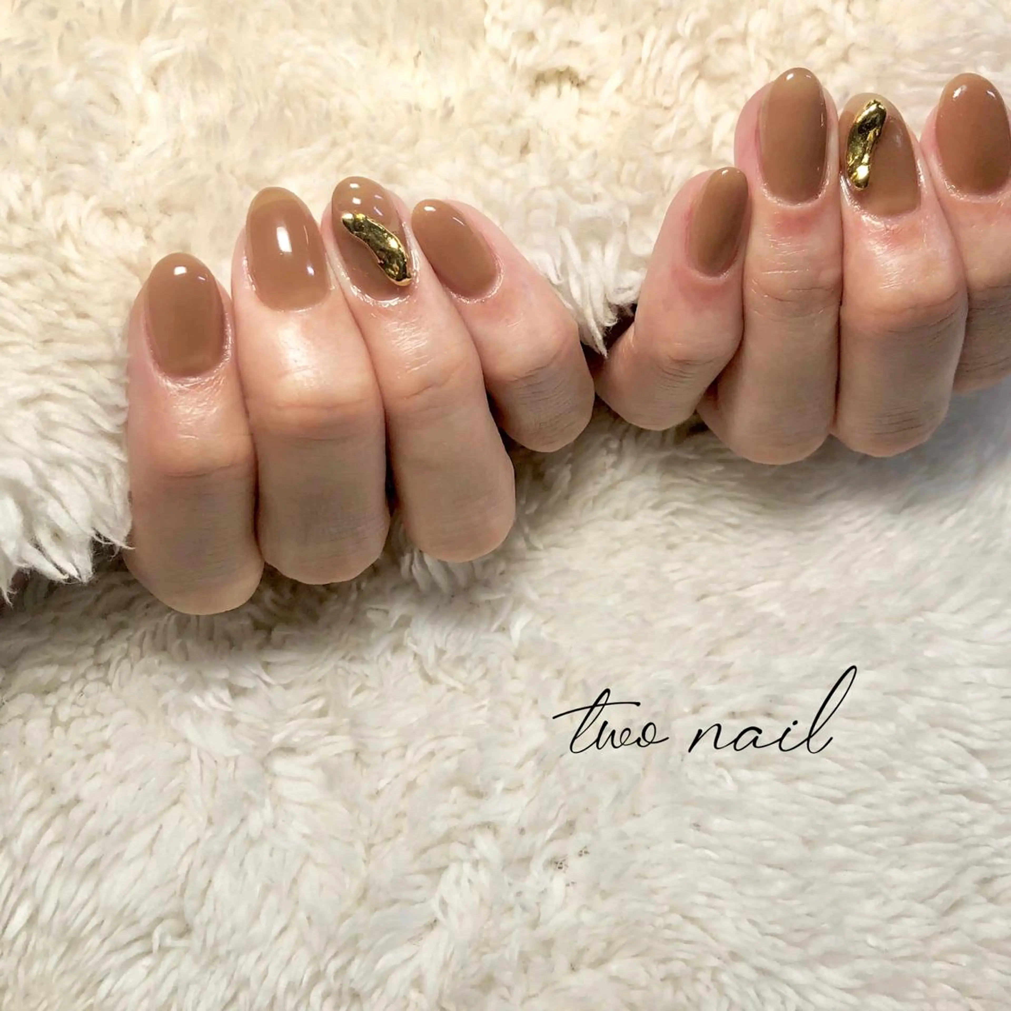 ネイル アートネイル ブラウン フットネイル ハート ニュアンスネイル ハンドネイル two nailのネイルデザイン