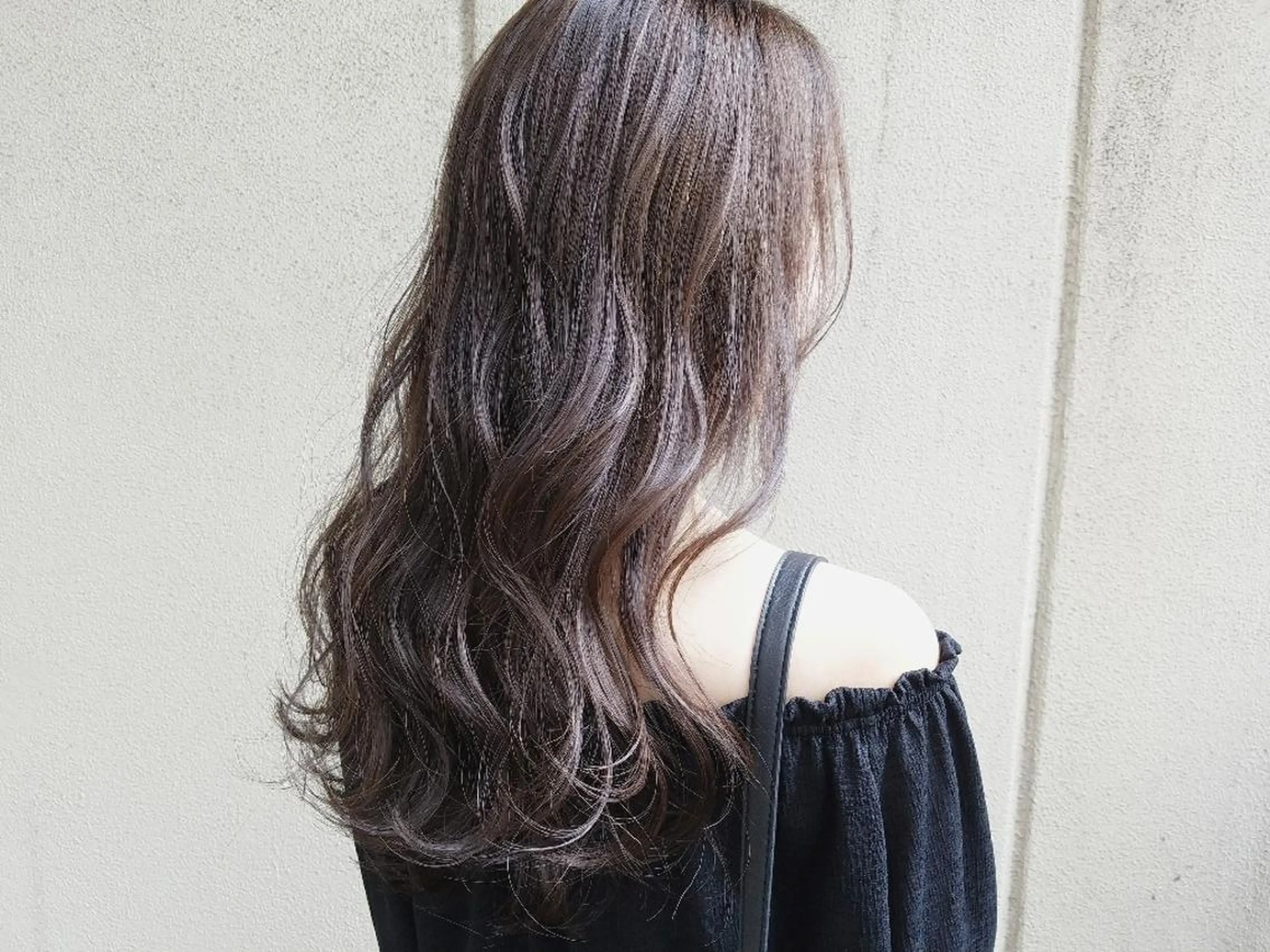 ロング カラー ブラウンカラー ハイライトカラー パープルカラー パープルブラウン ハイライト imai /カット/パーマのヘアスタイル