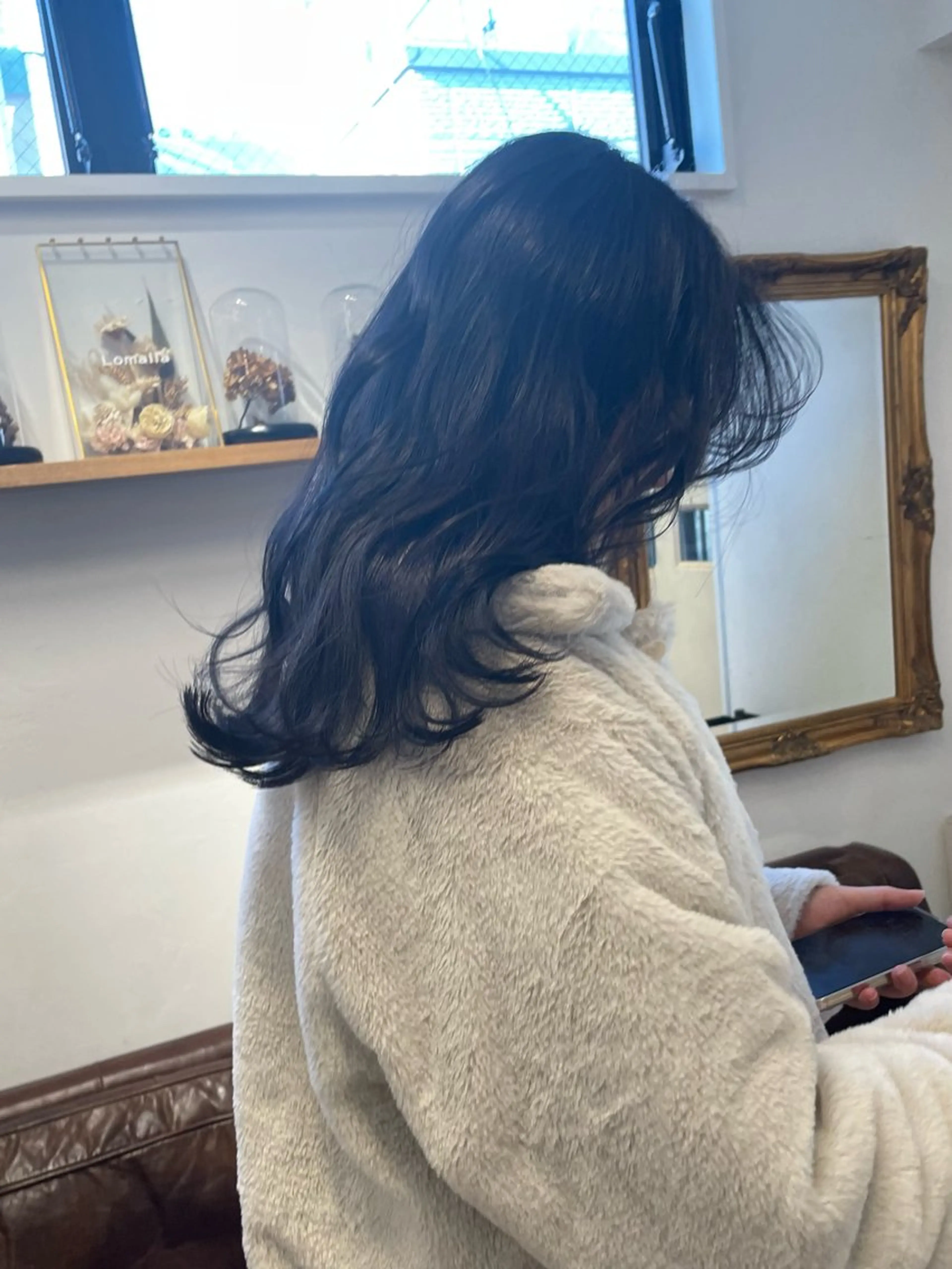 セミロング カラー カット ヘアカラー ミルクティー× グレージュMOMOのヘアスタイル