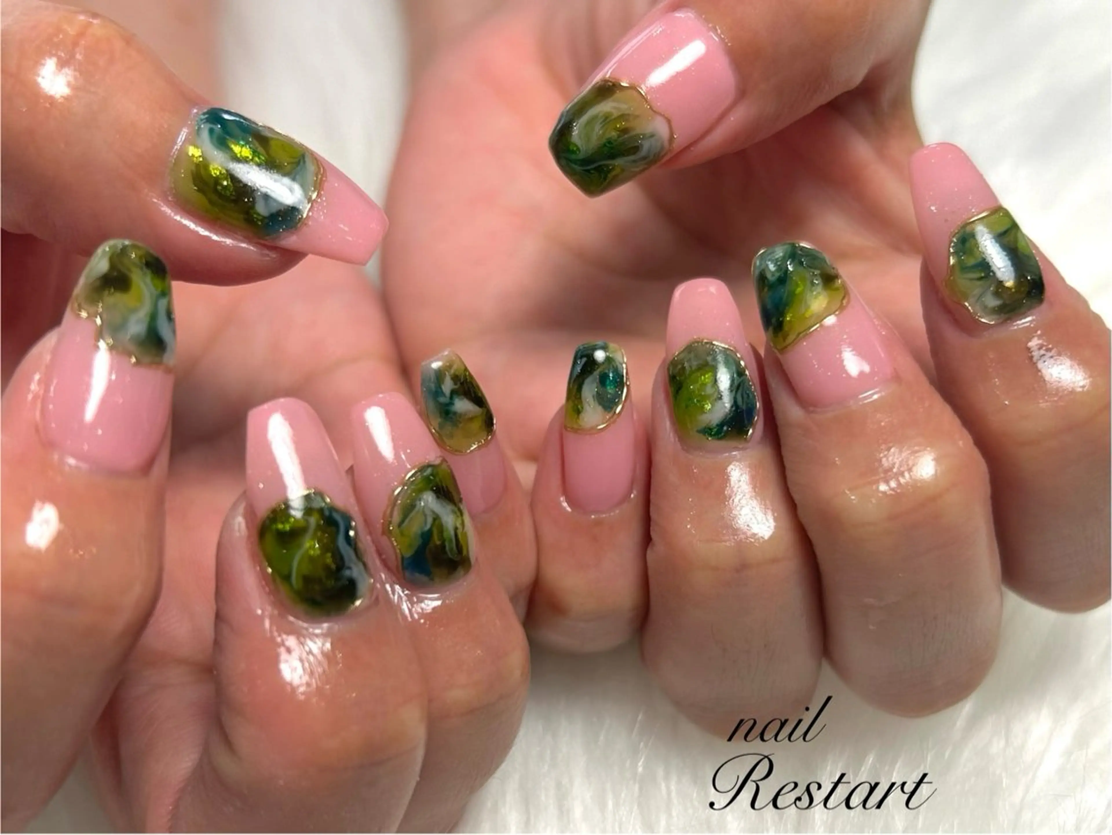セミロング ハンドネイル nail Restart所属・Restart YURIのネイルデザイン