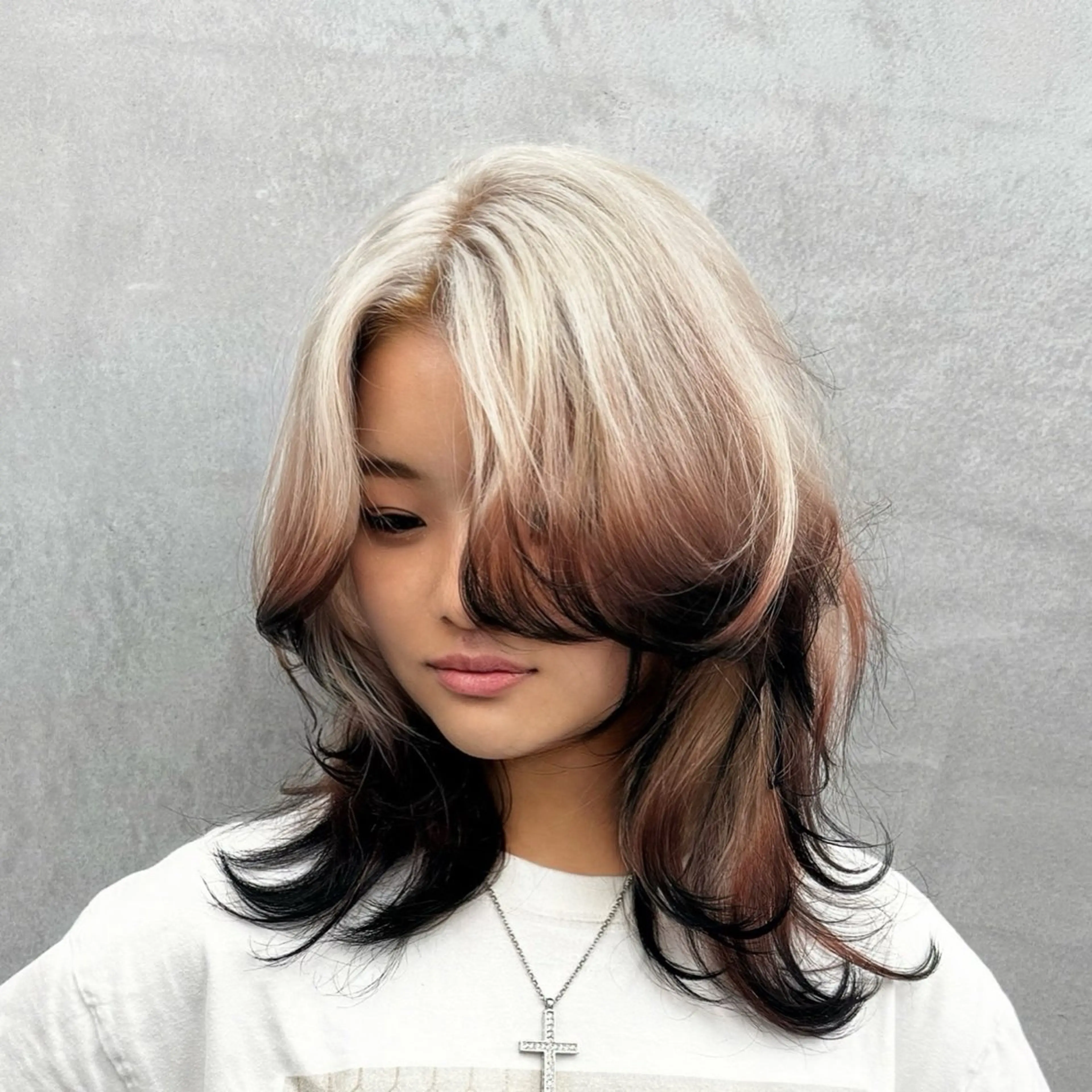 ミディアム カラー ヘアカラー ハイトーン/デザイン カラー／悠斗のヘアスタイル