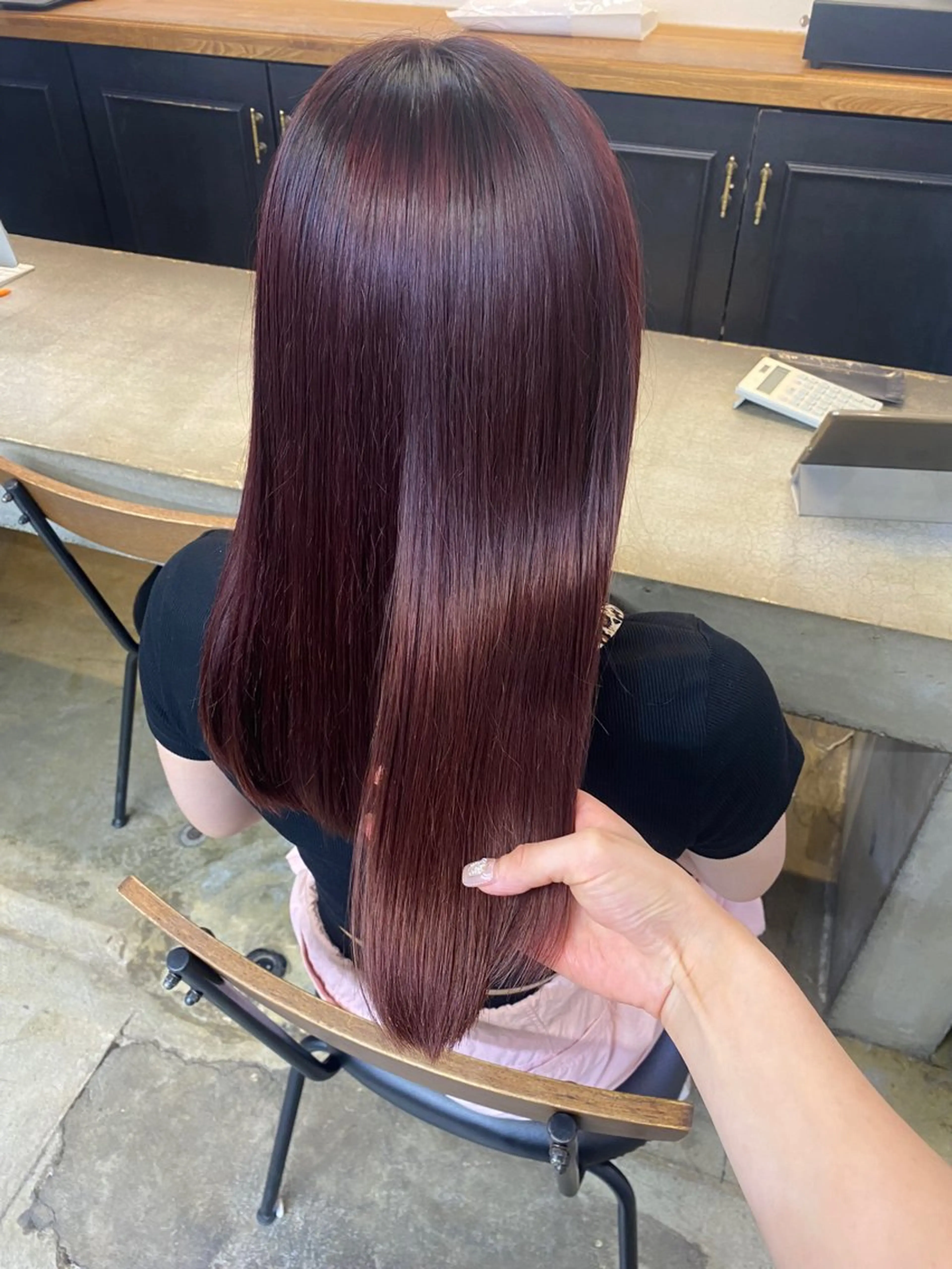 ロング カラー カット ヘアカラー トリートメント 韓国風レイヤーカット 🍒サンジキ アカリのヘアスタイル