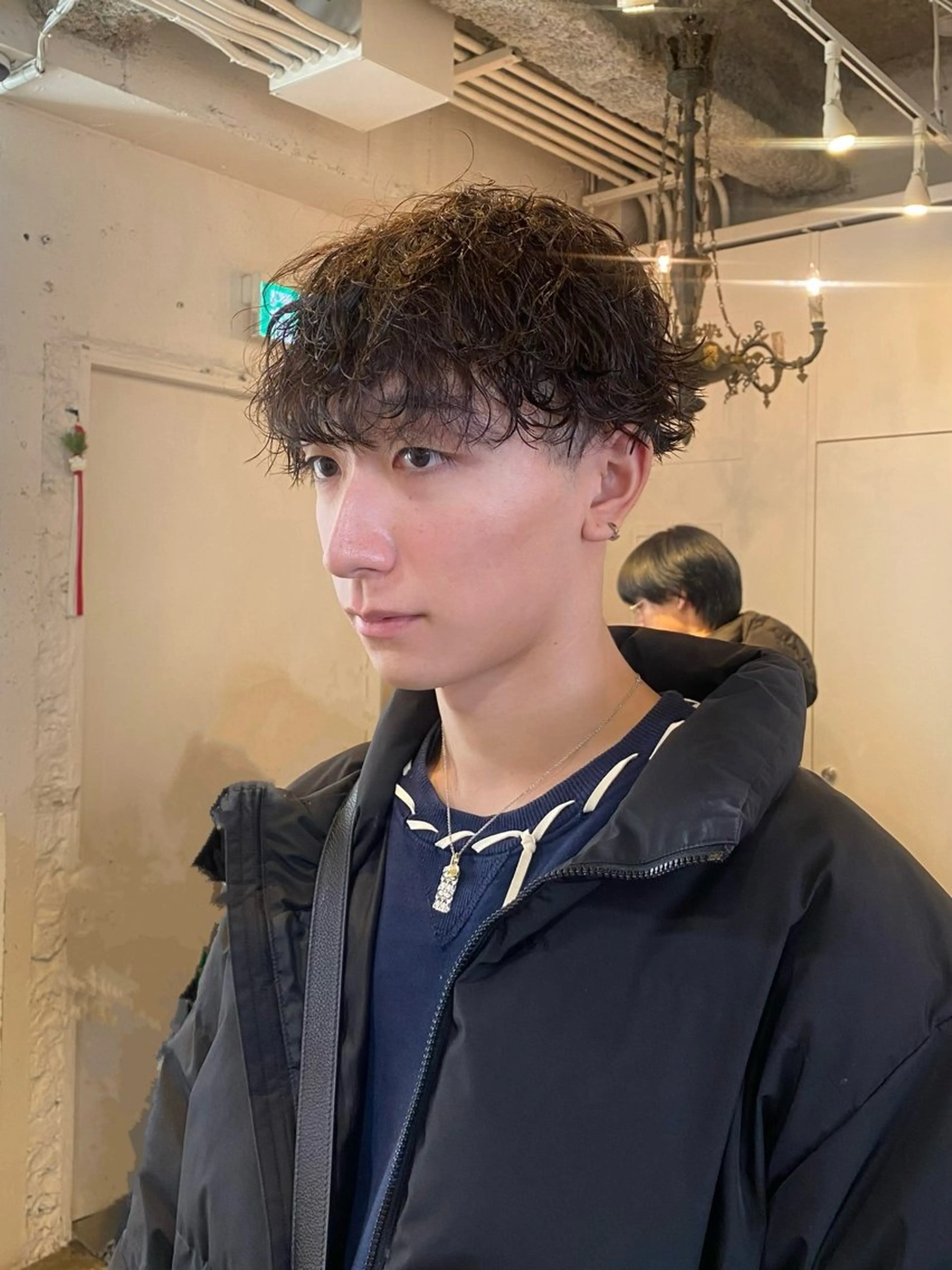 ショート パーマ メンズ カット パーマ トリートメント レイヤーボブ/ 艶カラー/サナ🌼のヘアスタイル