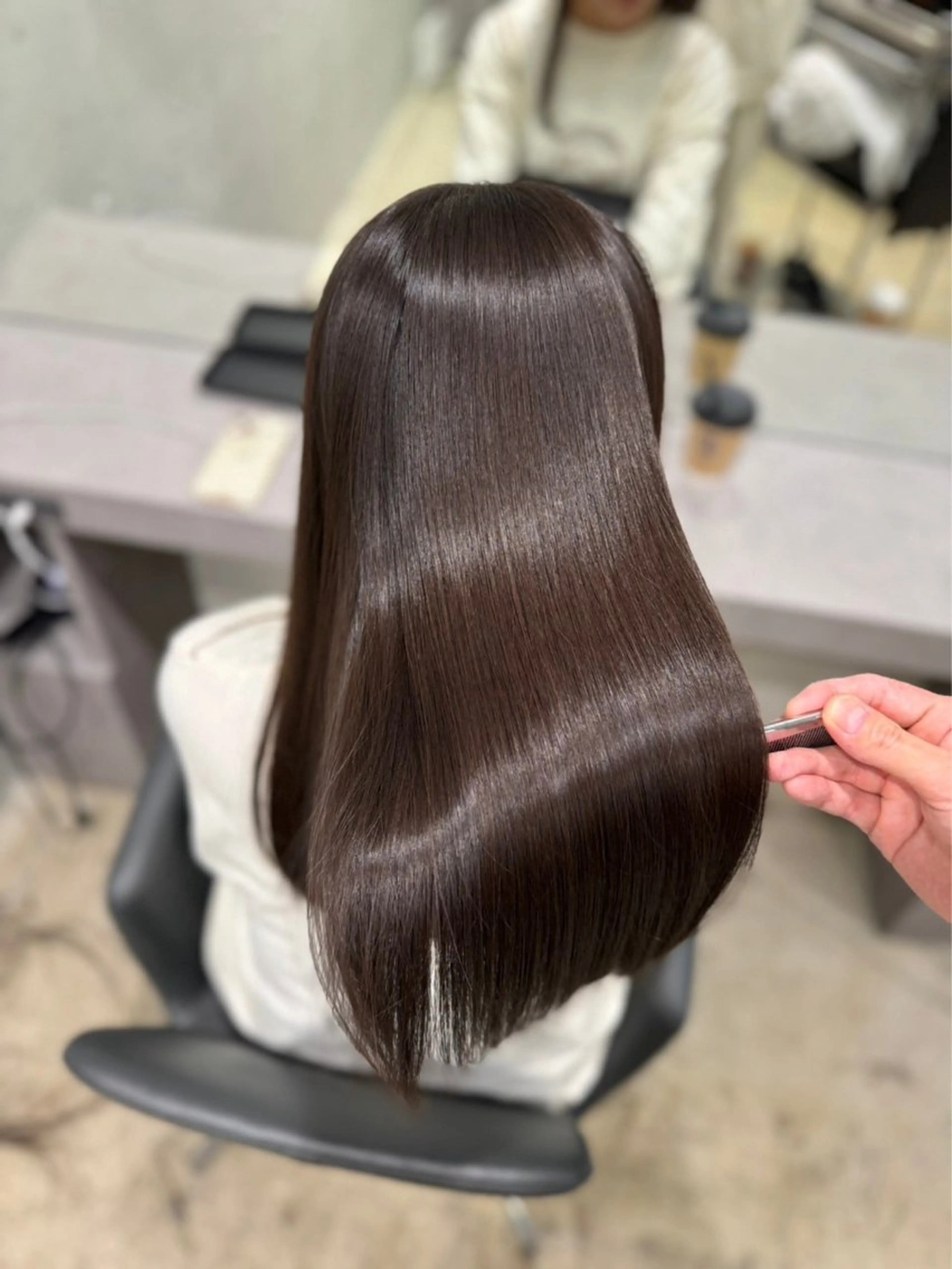 セミロング 縮毛矯正 トリートメント 大野 仁のヘアスタイル