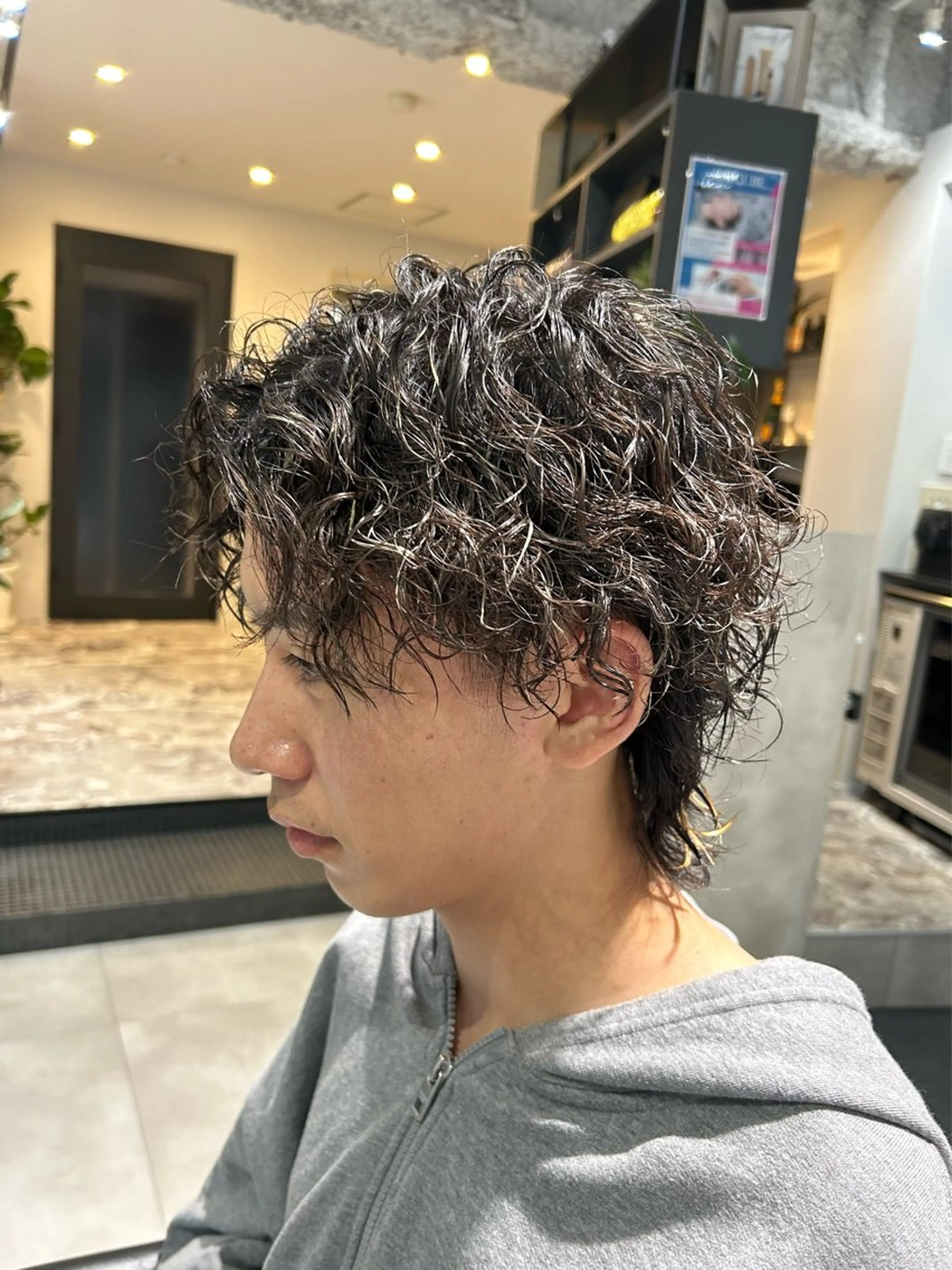 ミディアム ウルフカット メンズパーマ/メンズ カット/伊藤　げんのヘアスタイル