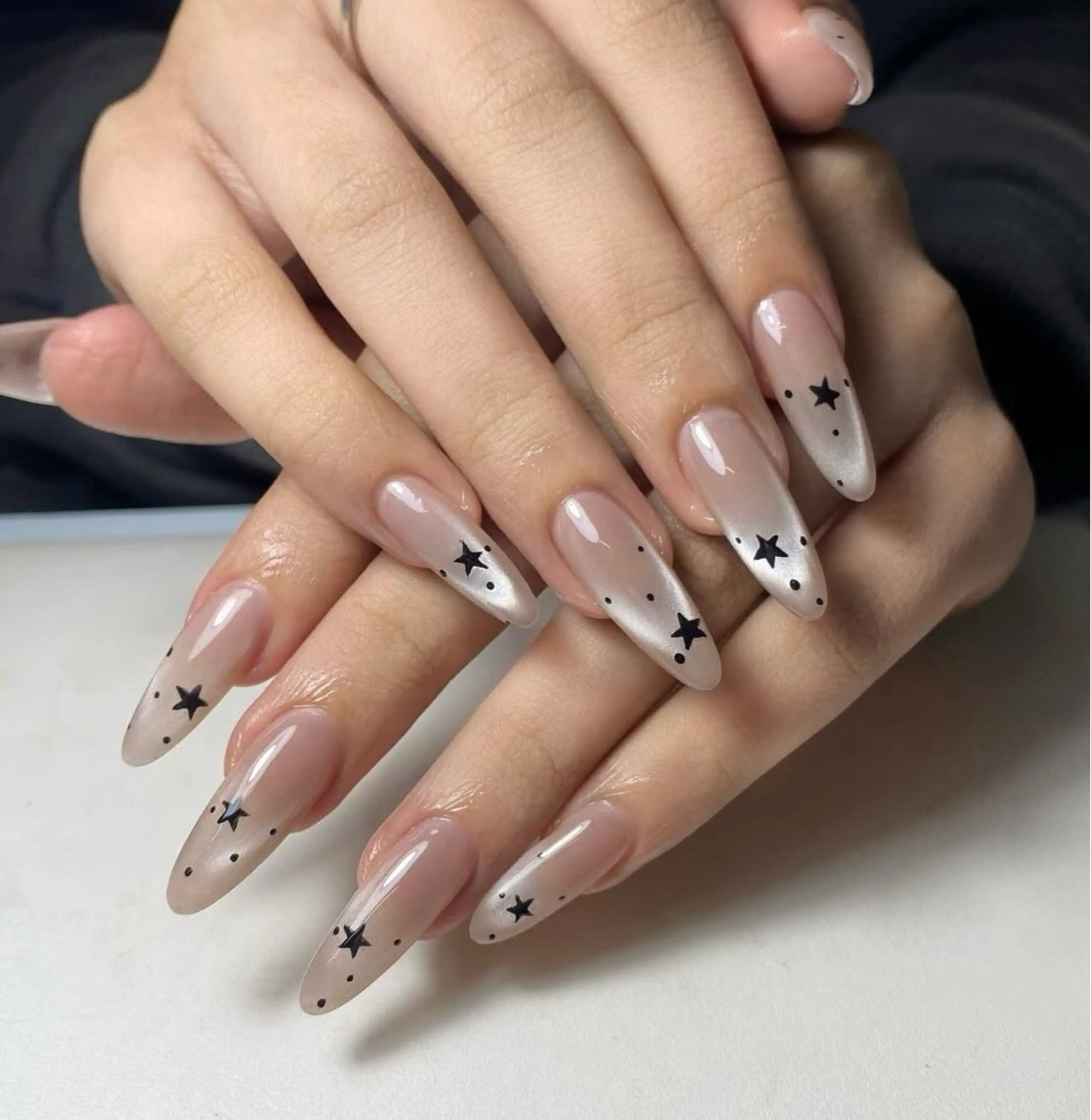 ネイル ハンドネイル 🎀PG🩵 ネイルサロンのネイルデザイン