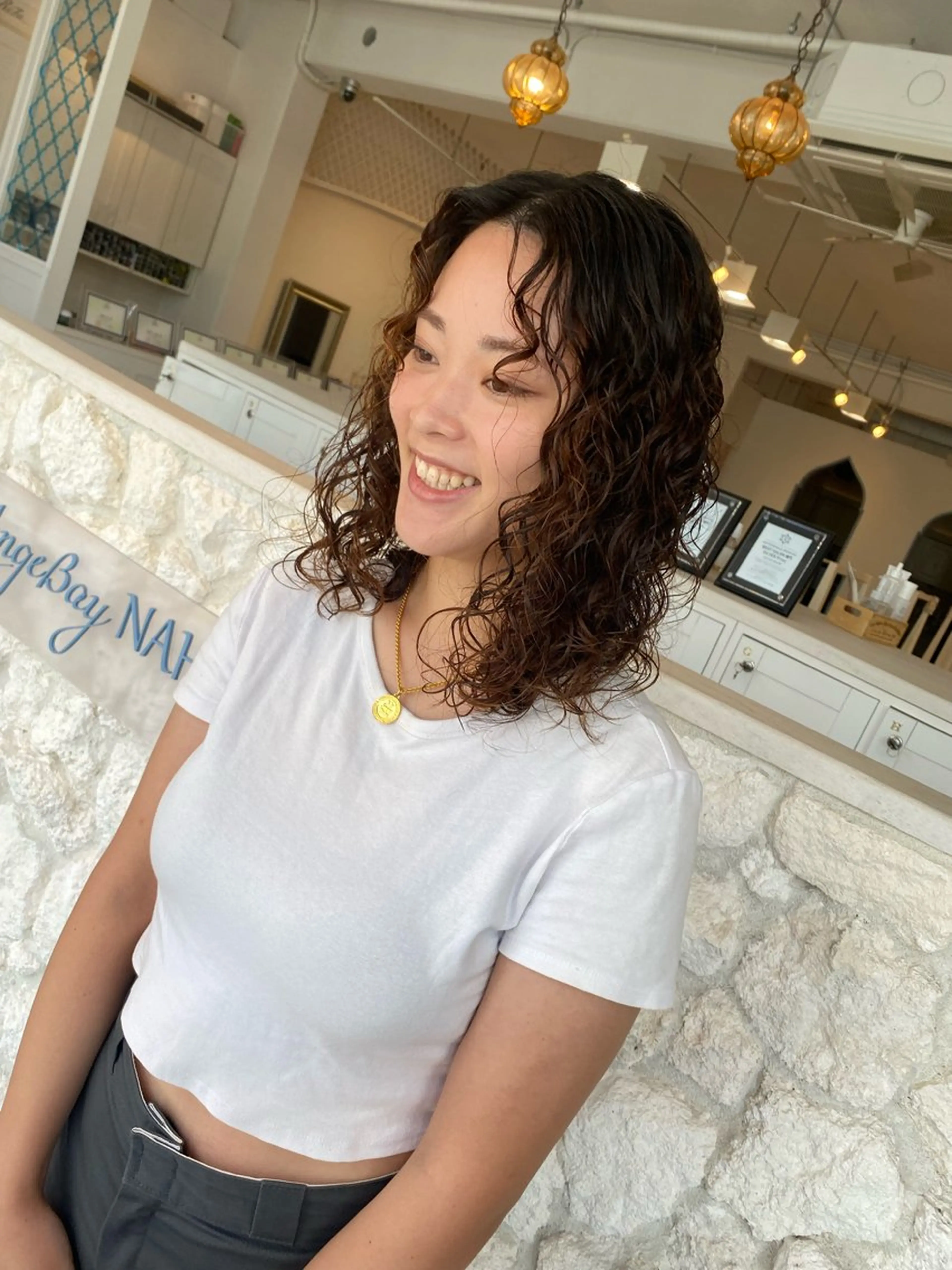 セミロング パーマ カット パーマ AngeBay.NaHa所属・饒平名 知也のヘアスタイル