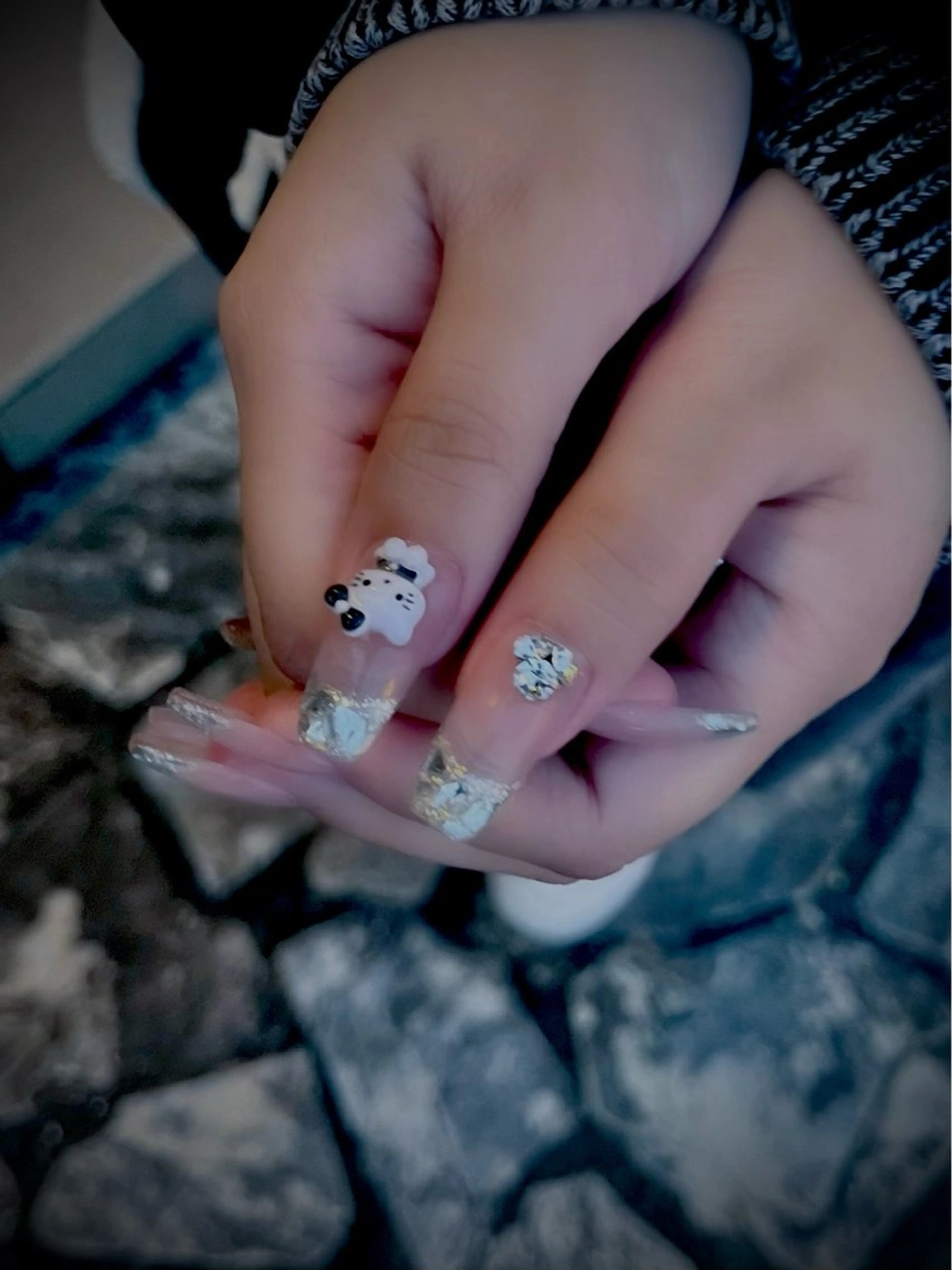 ネイル キラキラネイル マグネットネイル ワンカラーネイル スカルプネイル ワンホンネイル nine.🦋 YUKOのネイルデザイン