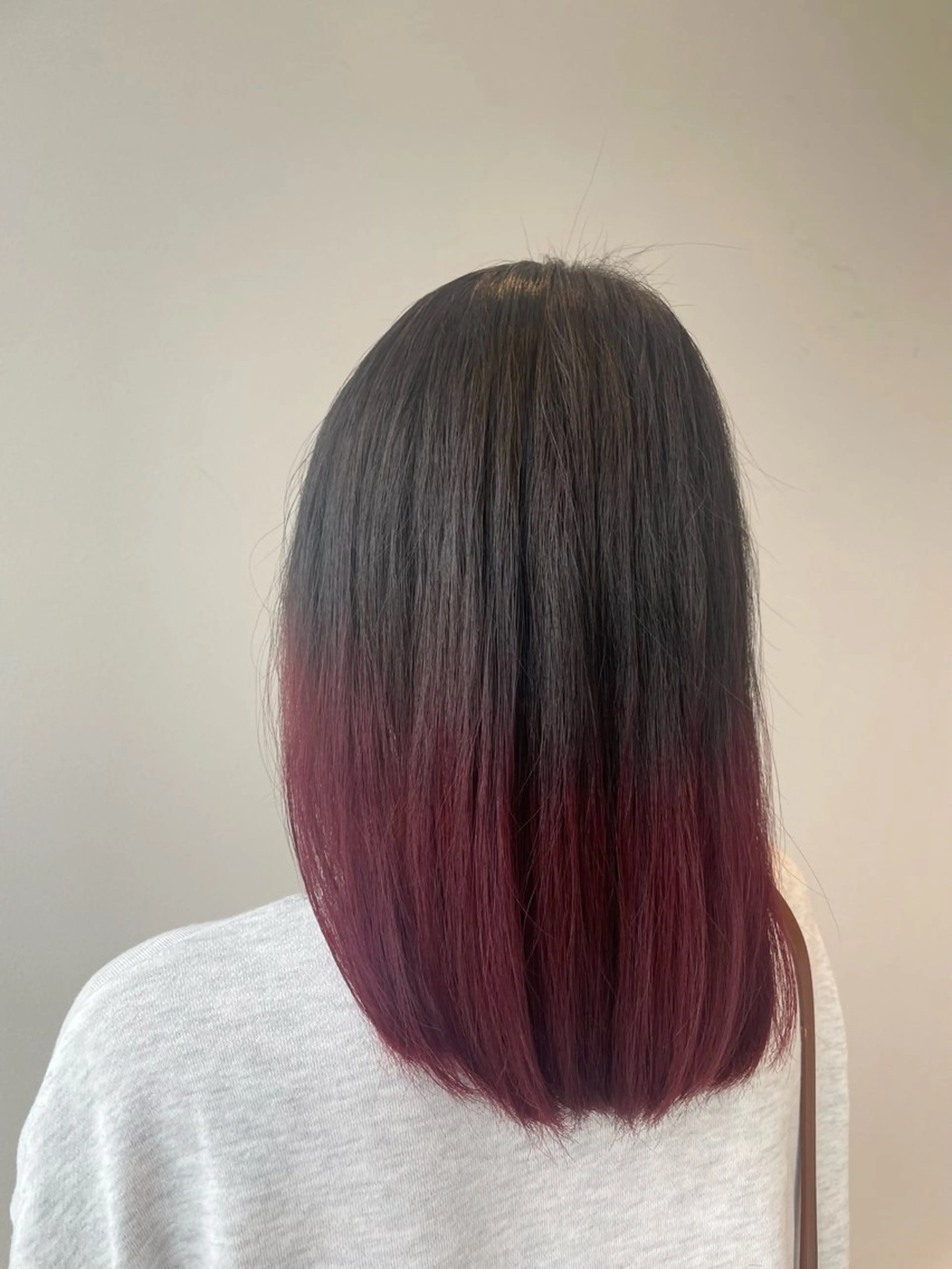 ミディアム カラー レッドカラー 堀 ゆきみのヘアスタイル