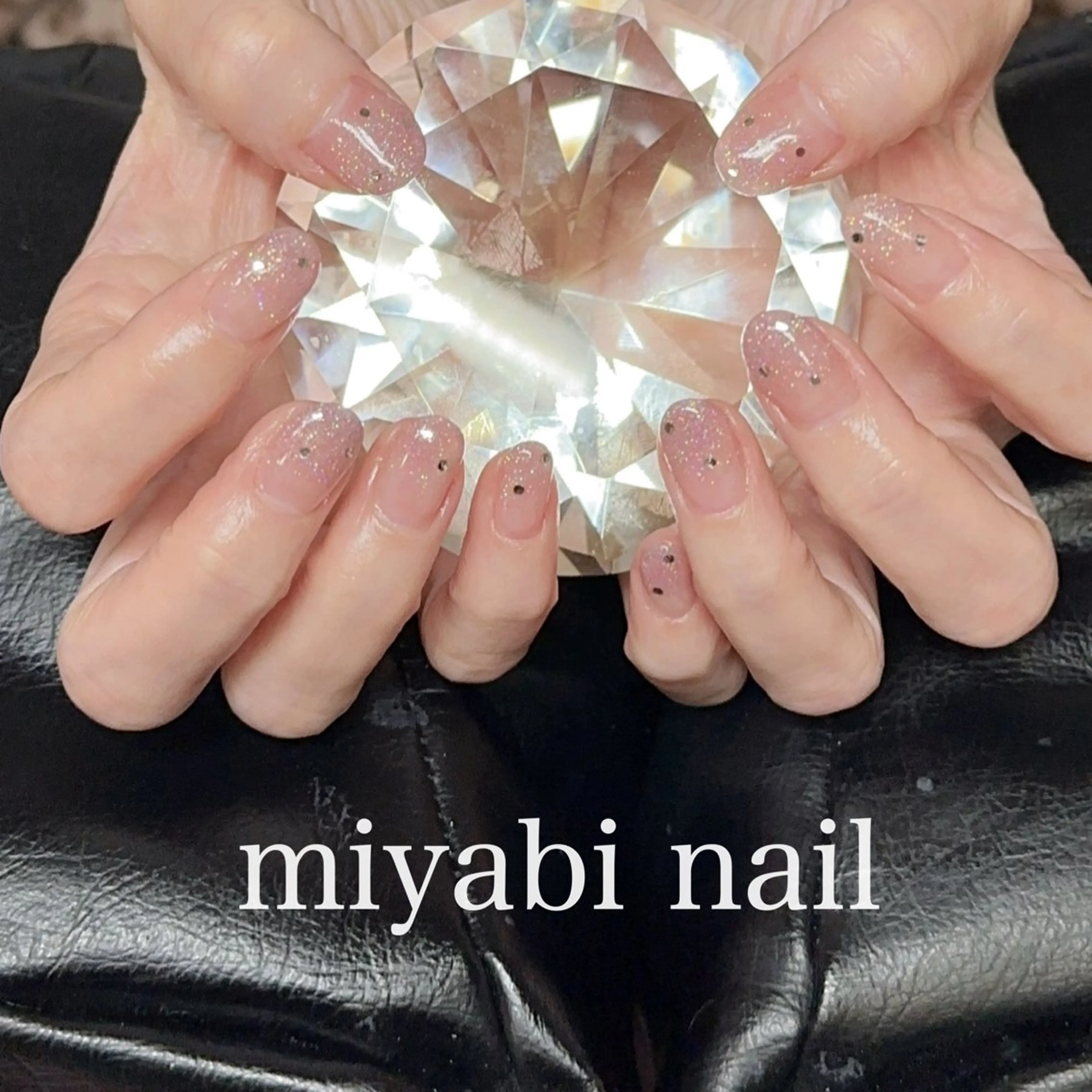 ネイル グラデーション ラメ(グリッター) ラメグラデーション 持ち込み パープル miyabi nail 桂川駅近くのネイルデザイン